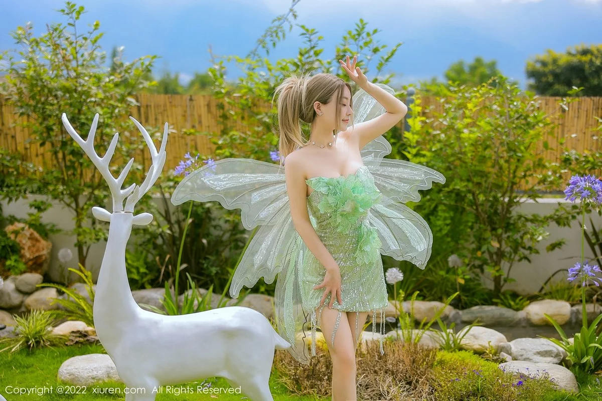 [[XiuRen秀人网]秀人网]No.5382_女神朱可儿Flora大理旅拍绿色精灵服饰低胸秀傲人豪乳诱惑写真68P