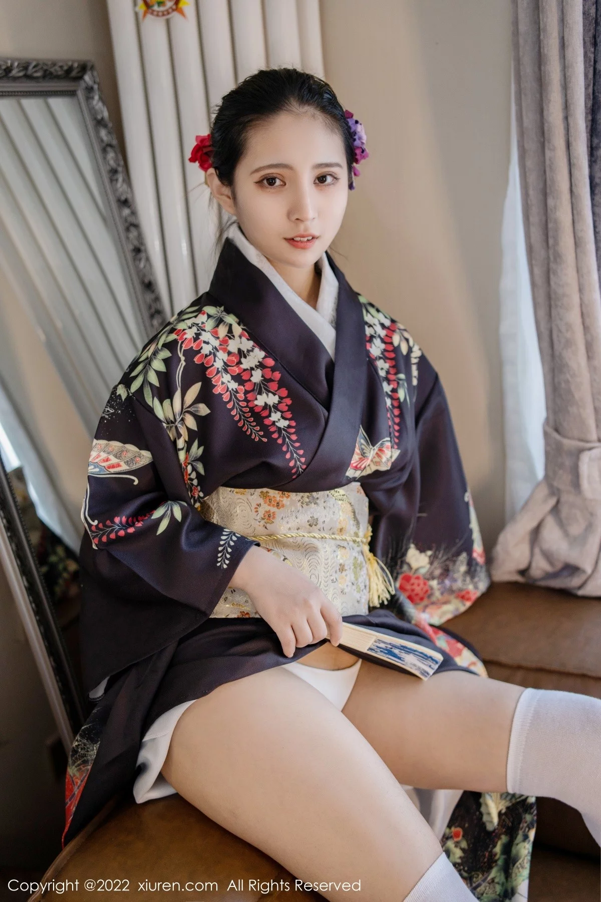 [[XiuRen秀人网]秀人网]No.5309_模特久久Aimee日系居家和服半脱露白色抹胸内衣秀豪乳诱惑写真62P