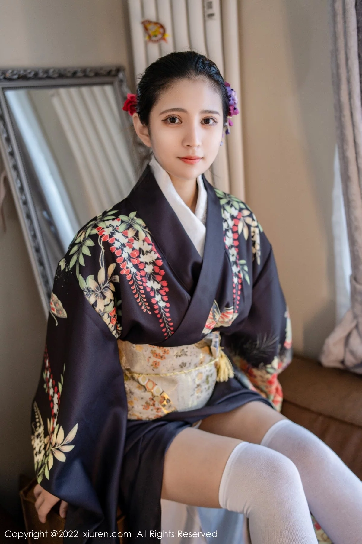 [[XiuRen秀人网]秀人网]No.5309_模特久久Aimee日系居家和服半脱露白色抹胸内衣秀豪乳诱惑写真62P