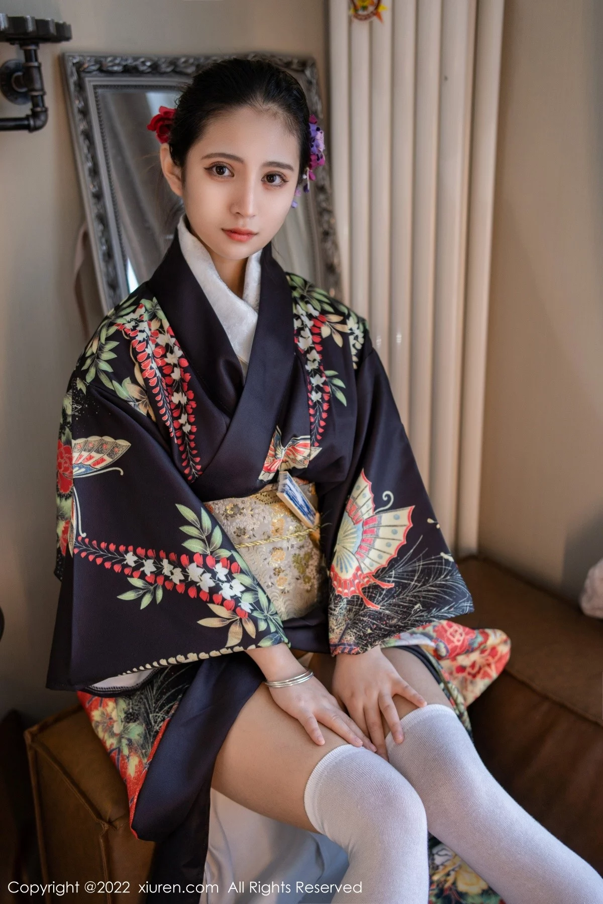 [[XiuRen秀人网]秀人网]No.5309_模特久久Aimee日系居家和服半脱露白色抹胸内衣秀豪乳诱惑写真62P