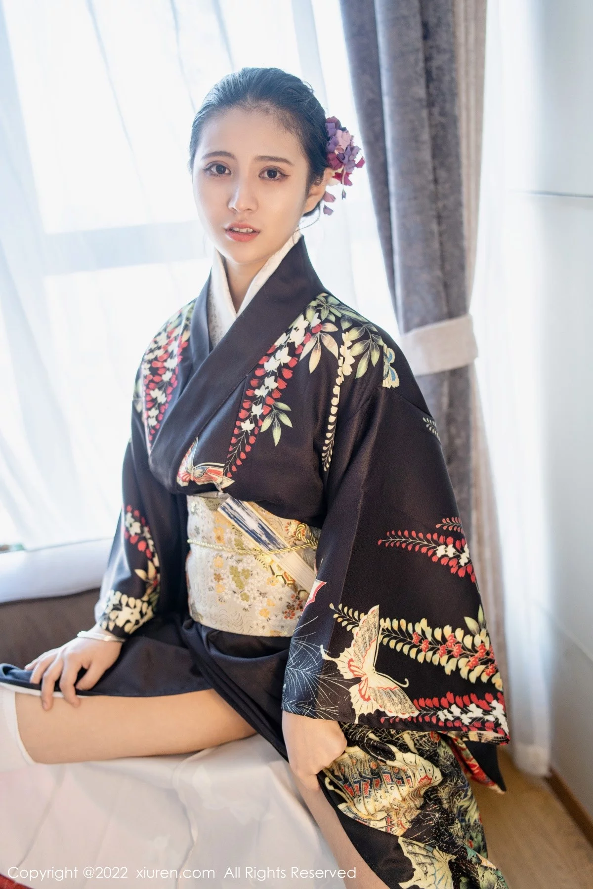 [[XiuRen秀人网]秀人网]No.5309_模特久久Aimee日系居家和服半脱露白色抹胸内衣秀豪乳诱惑写真62P