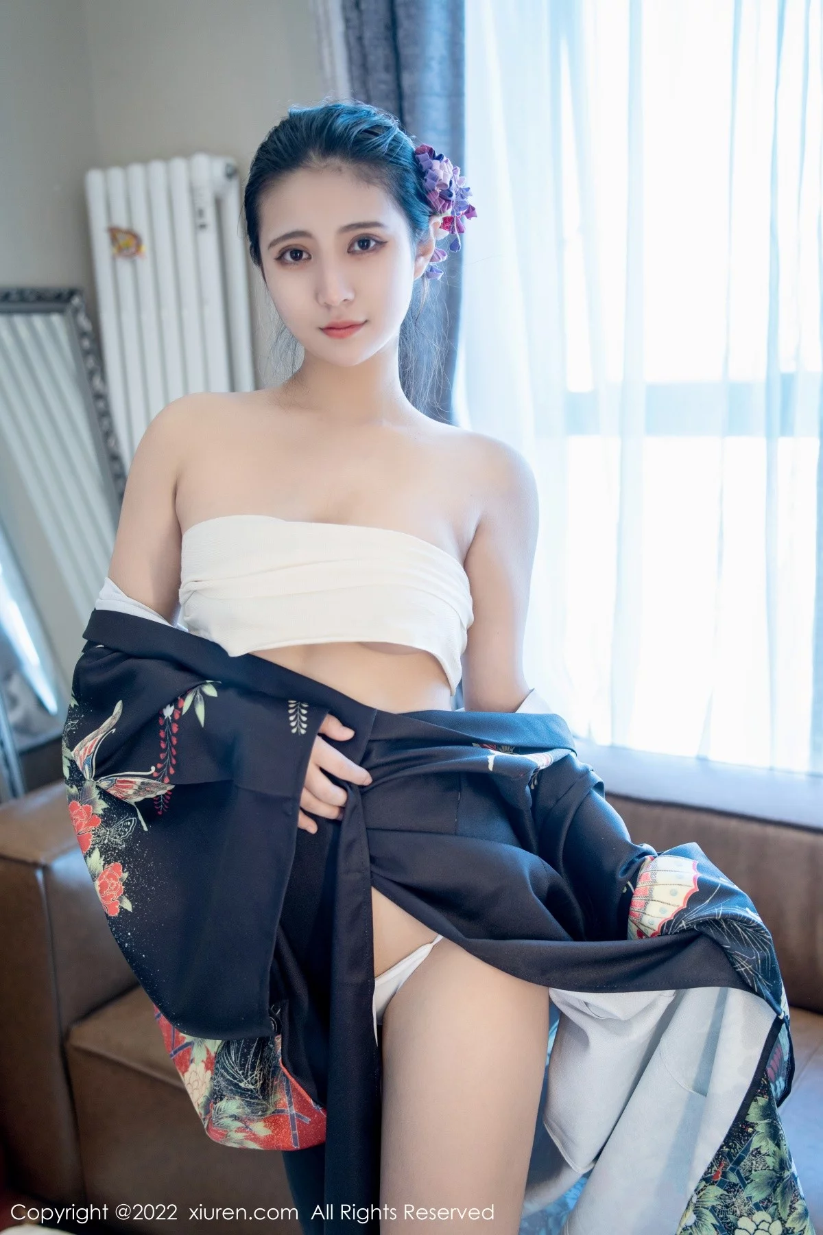 [[XiuRen秀人网]秀人网]No.5309_模特久久Aimee日系居家和服半脱露白色抹胸内衣秀豪乳诱惑写真62P