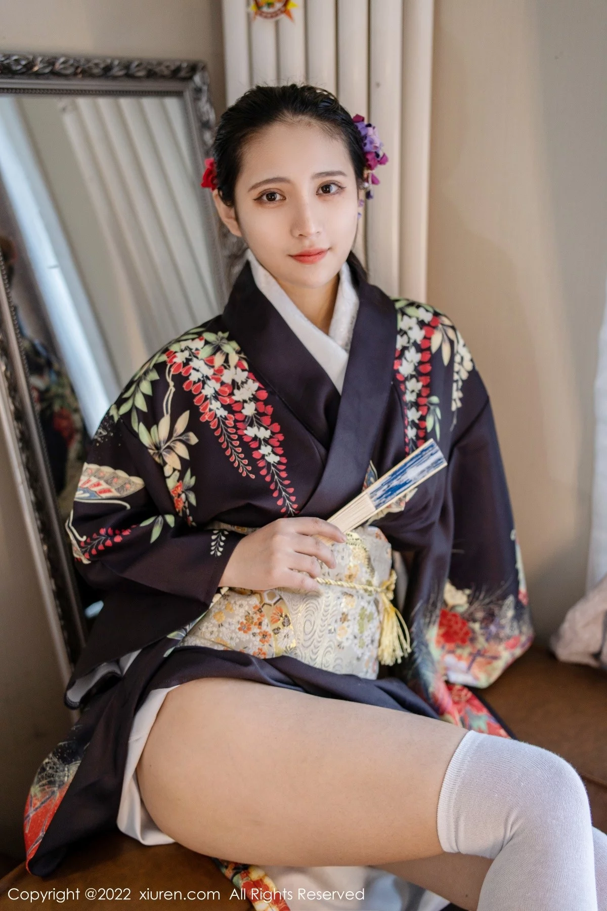 [[XiuRen秀人网]秀人网]No.5309_模特久久Aimee日系居家和服半脱露白色抹胸内衣秀豪乳诱惑写真62P