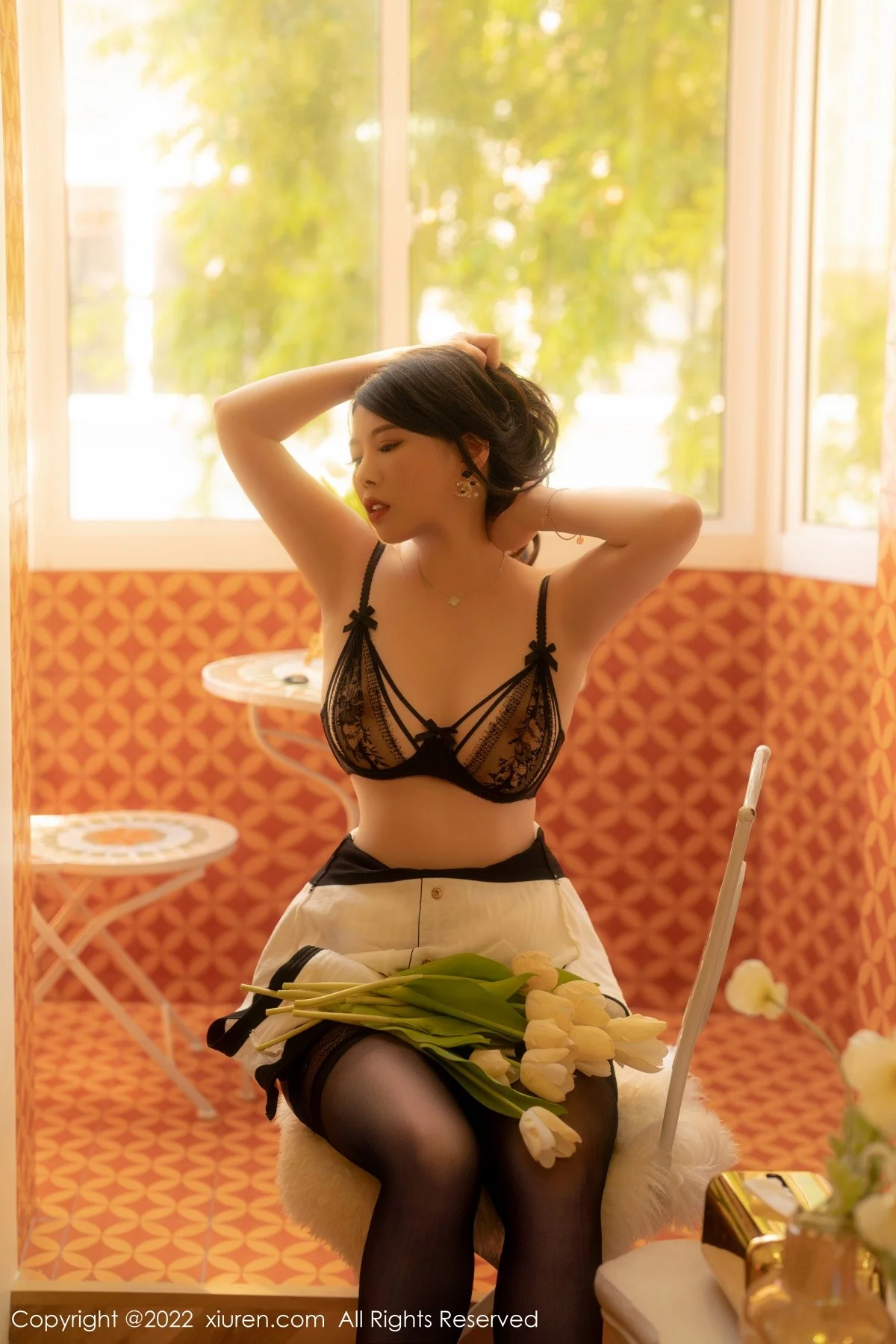 [[XiuRen秀人网]秀人网]No.5440_模特白茹雪私房脱白色连衣裙露黑色轻透蕾丝内衣迷人诱惑写真66P