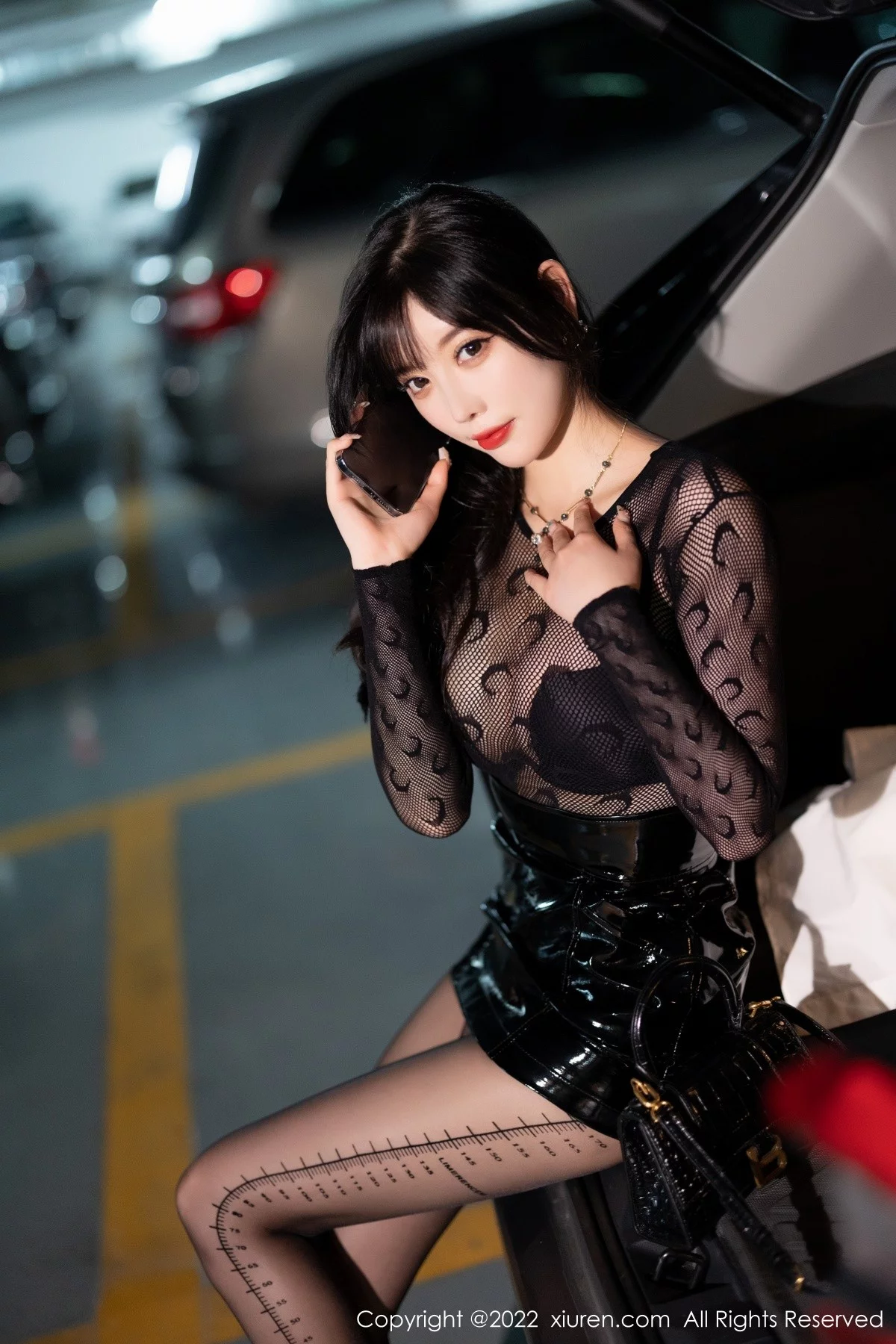 [[XiuRen秀人网]秀人网]No.5445_女神杨晨晨Yome黑色网纱连衣裙露性感黑色内衣迷人诱惑写真81P