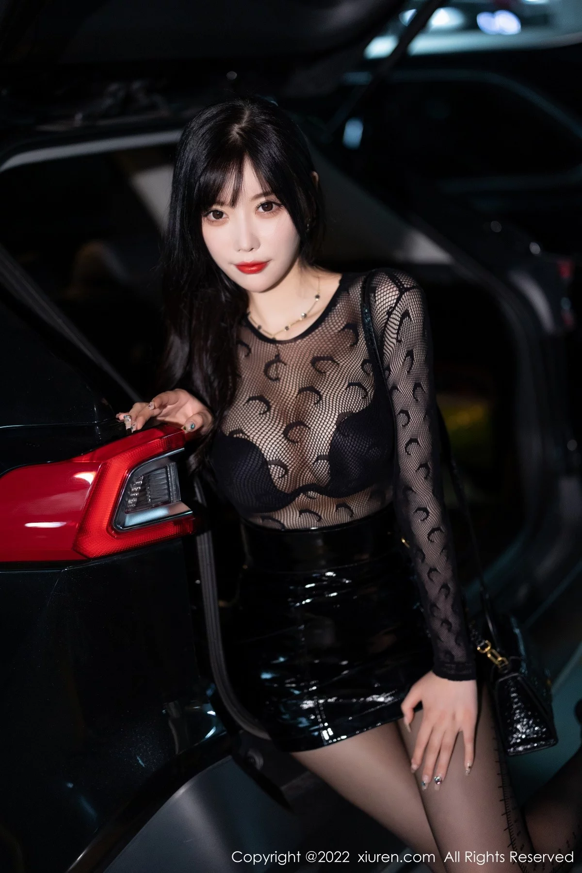 [[XiuRen秀人网]秀人网]No.5445_女神杨晨晨Yome黑色网纱连衣裙露性感黑色内衣迷人诱惑写真81P