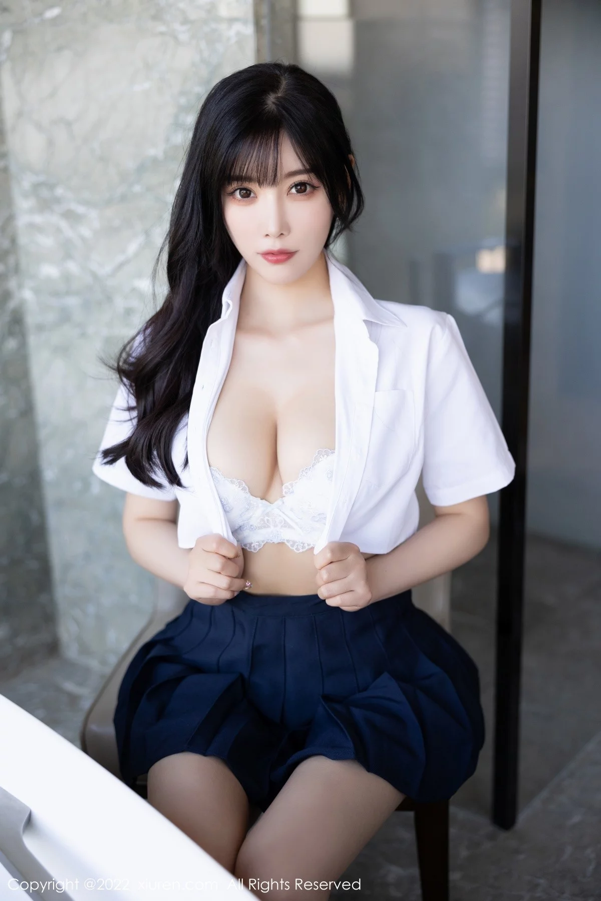 [[XiuRen秀人网]秀人网]No.5338_女神杨晨晨Yome清爽学妹制服露蕾丝内衣秀完美身材诱惑写真82P