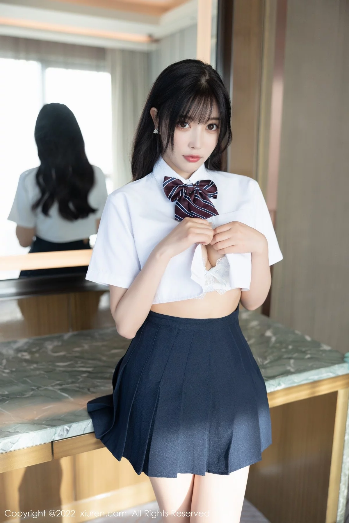 [[XiuRen秀人网]秀人网]No.5338_女神杨晨晨Yome清爽学妹制服露蕾丝内衣秀完美身材诱惑写真82P