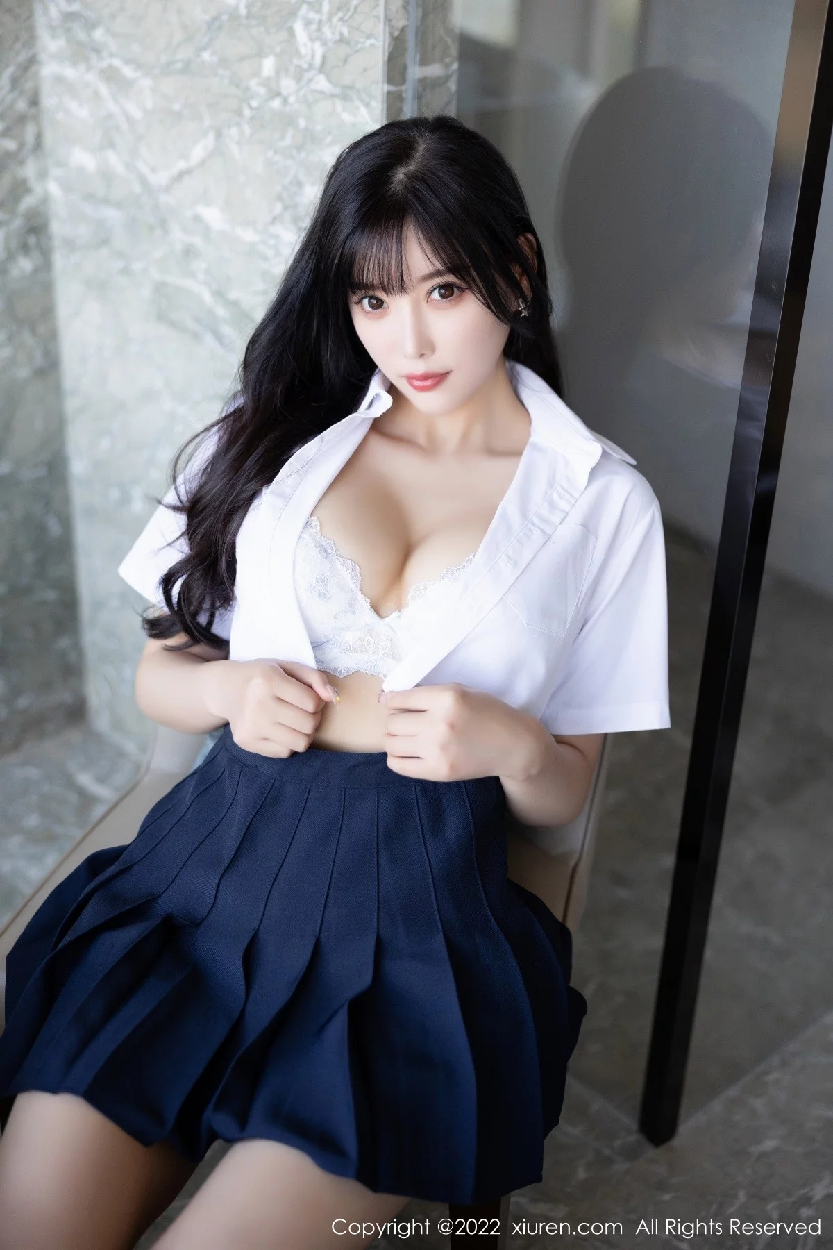 [[XiuRen秀人网]秀人网]No.5338_女神杨晨晨Yome清爽学妹制服露蕾丝内衣秀完美身材诱惑写真82P