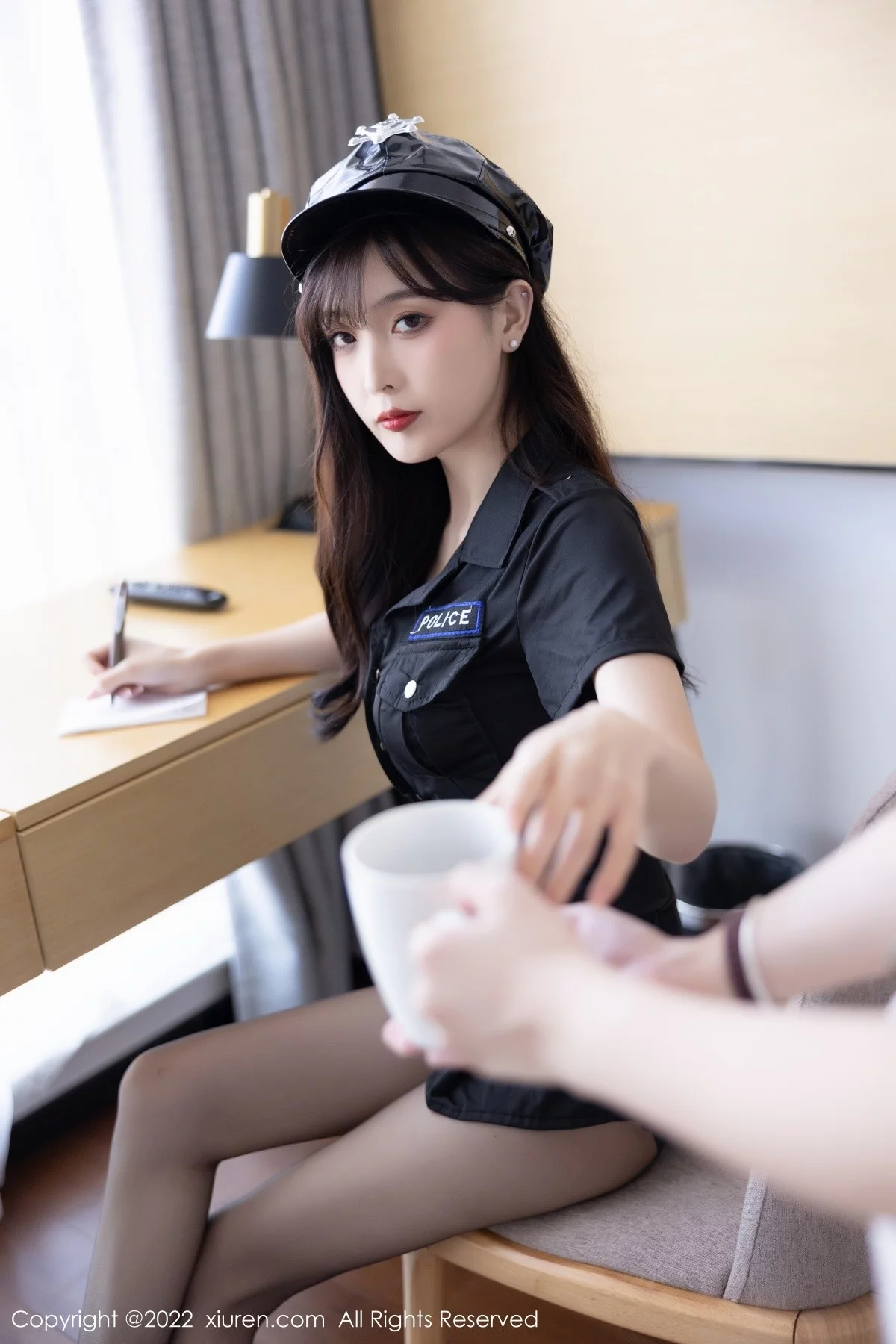 [[XiuRen秀人网]秀人网]No.5517_模特林星阑脱黑色制服露性感暗绿色蕾丝内衣超薄黑丝诱惑写真88P