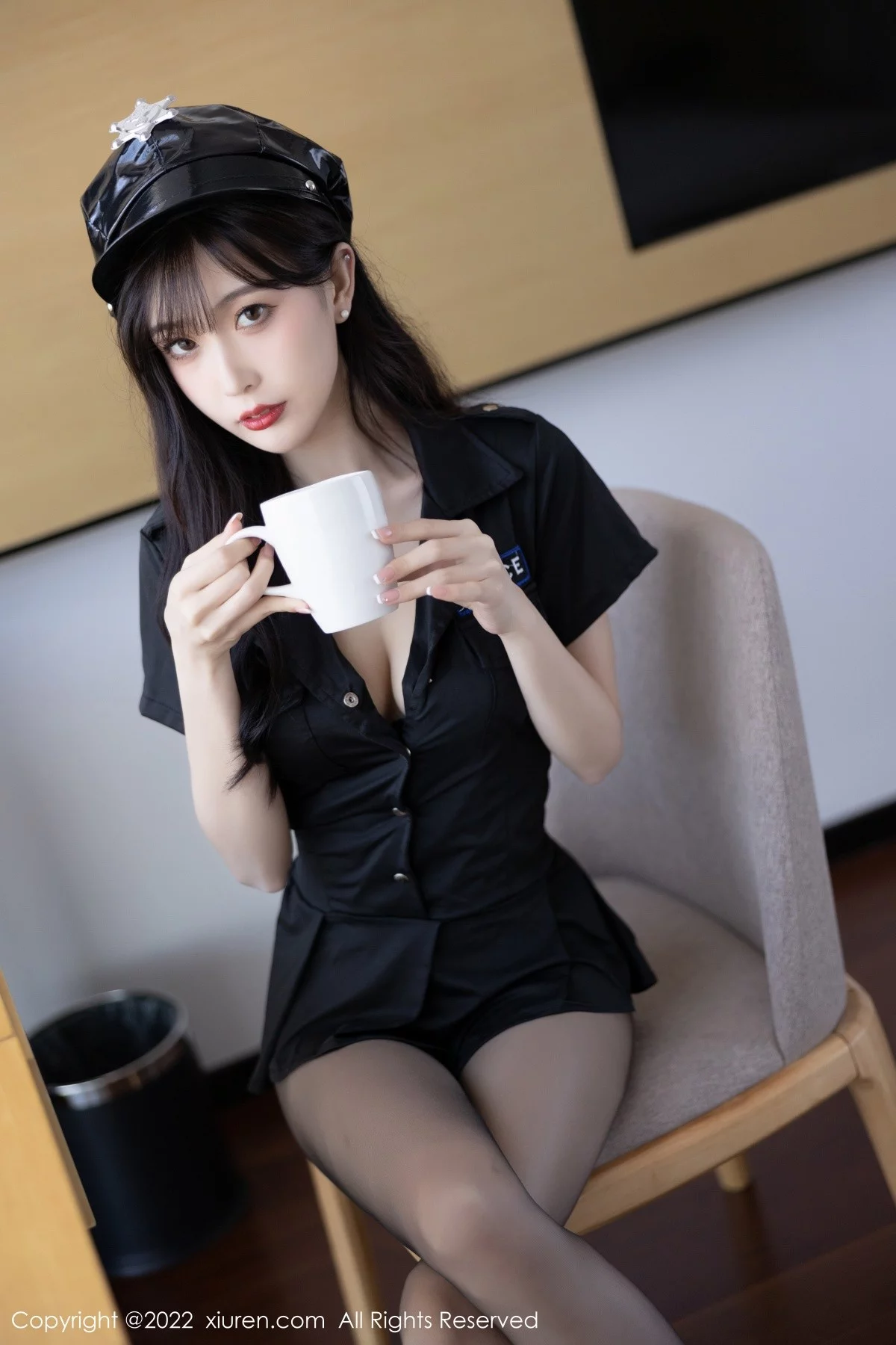 [[XiuRen秀人网]秀人网]No.5517_模特林星阑脱黑色制服露性感暗绿色蕾丝内衣超薄黑丝诱惑写真88P