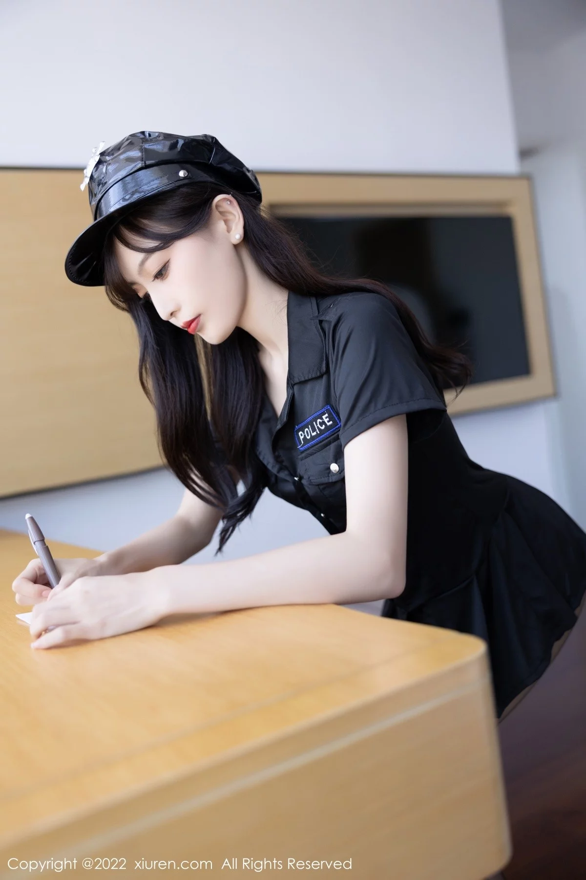 [[XiuRen秀人网]秀人网]No.5517_模特林星阑脱黑色制服露性感暗绿色蕾丝内衣超薄黑丝诱惑写真88P