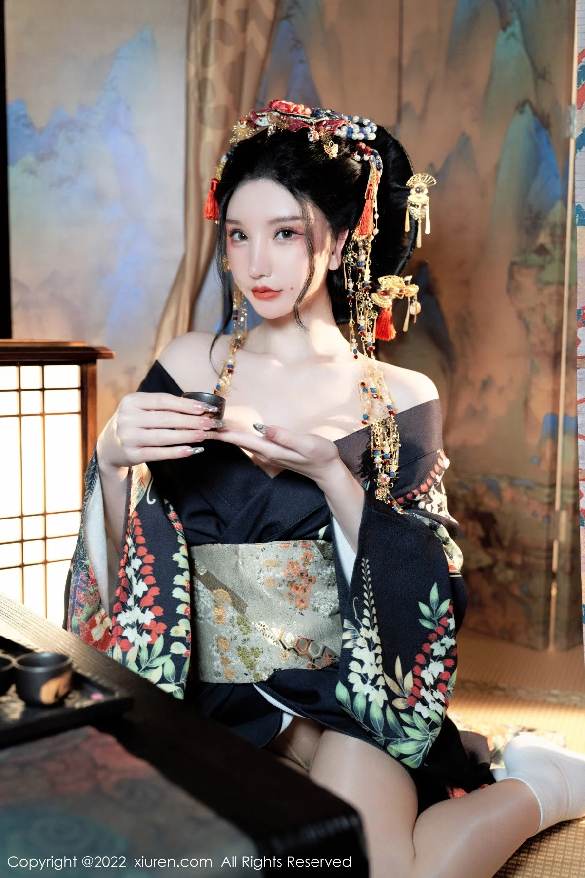 [[XiuRen秀人网]秀人网]No.5537_女神周于希Sally宽衣解带主题日系风脱和服露翘臀美腿诱惑写真80P