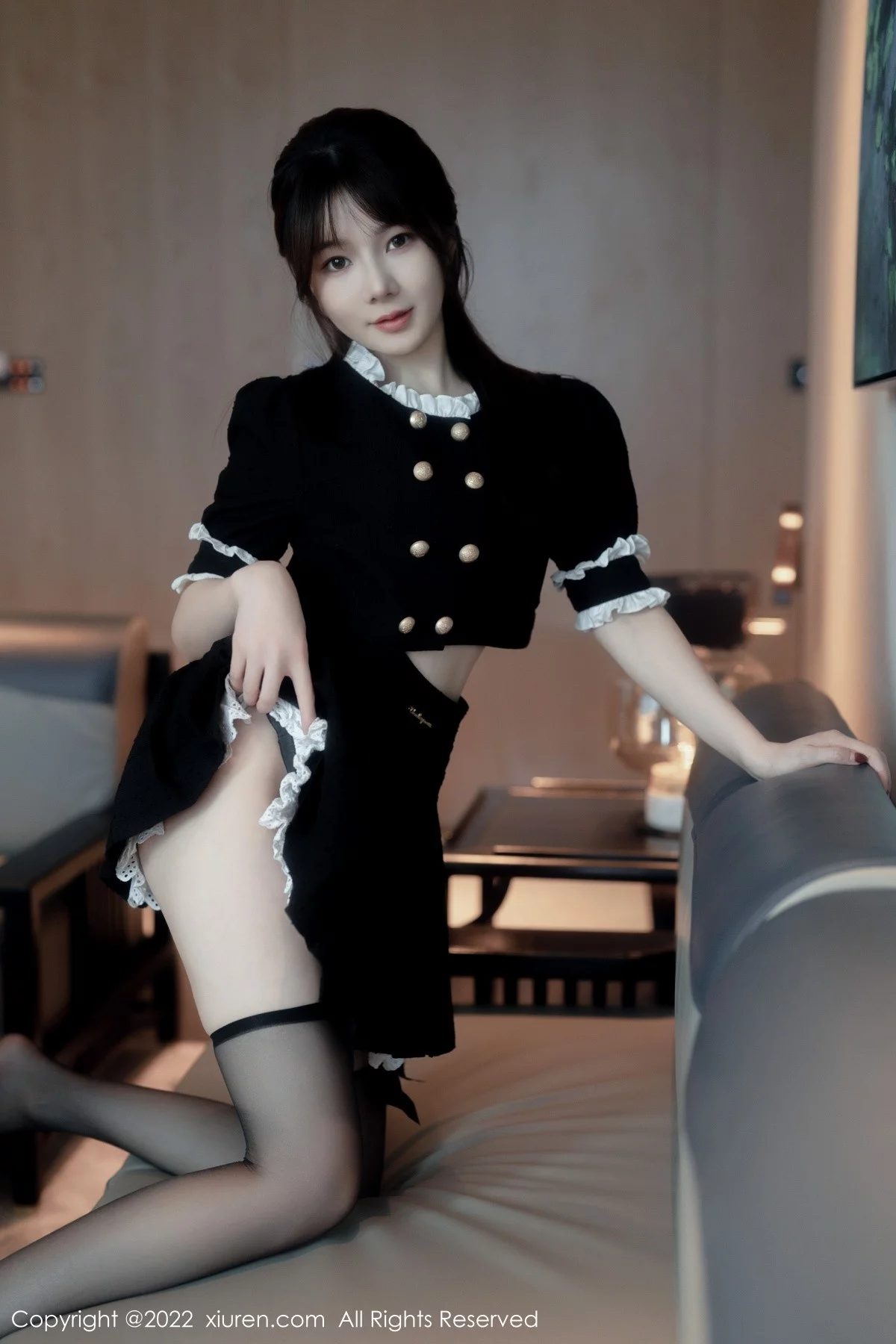 [[XiuRen秀人网]秀人网]No.5626_模特婠婠么脱黑色短款连衣裙露性感黑色内衣秀曼妙身材诱惑写真64P