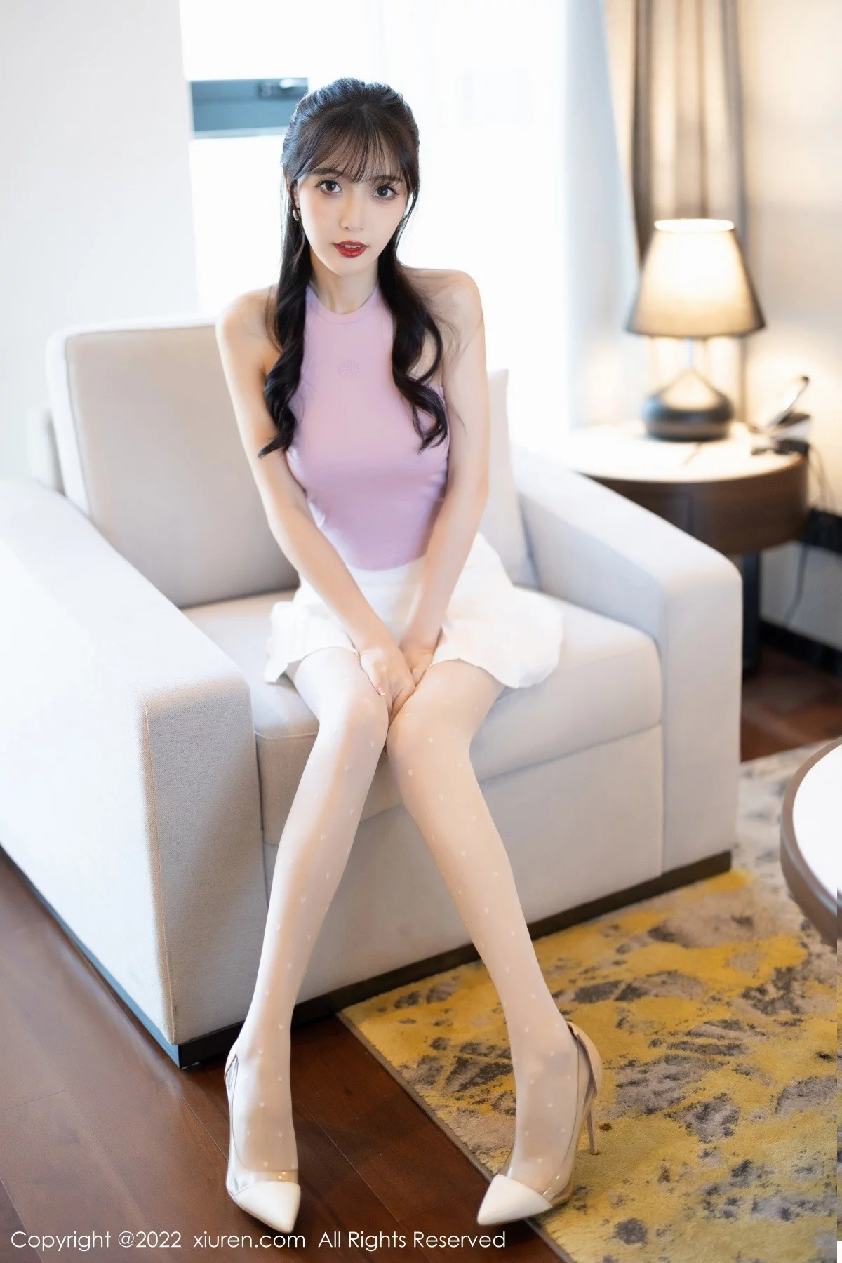 [[XiuRen秀人网]秀人网]No.5622_模特林星阑性感淡紫真空上衣配白短裙秀曼妙身姿迷人诱惑写真82P