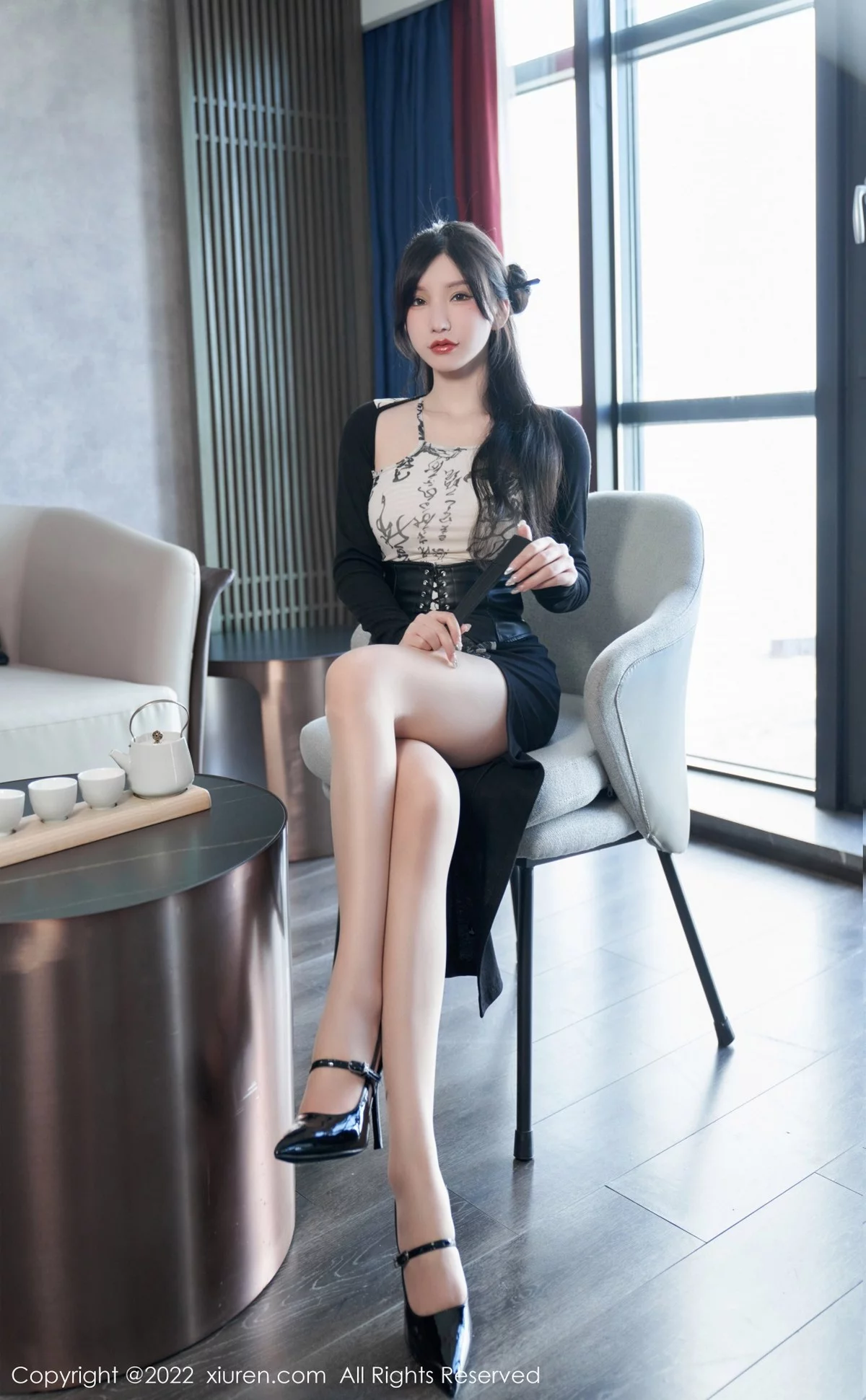 [[XiuRen秀人网]秀人网]No.5623_女神周于希Sally性感拼色连衣裙配超薄开档肉丝绝美诱惑写真94P