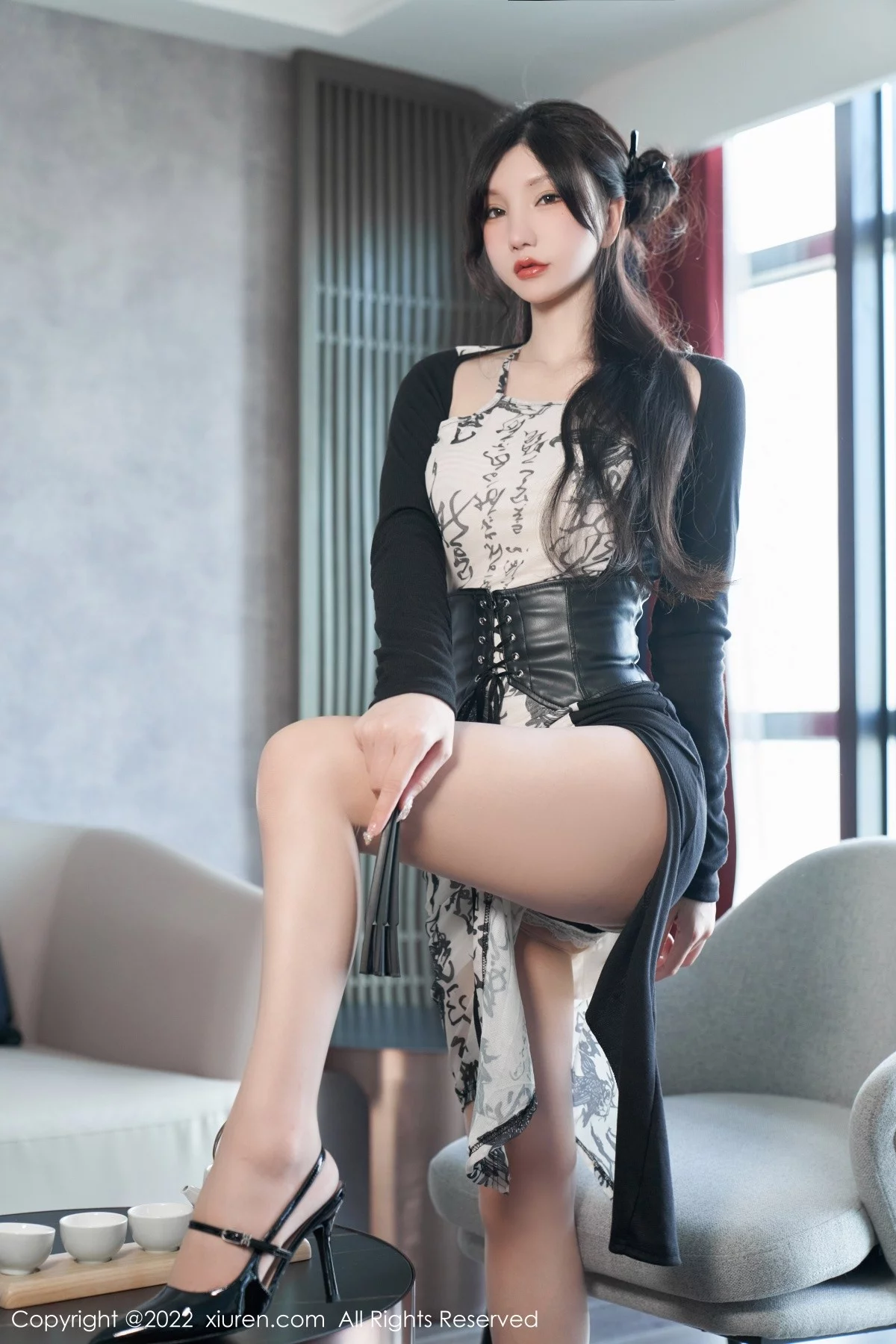 [[XiuRen秀人网]秀人网]No.5623_女神周于希Sally性感拼色连衣裙配超薄开档肉丝绝美诱惑写真94P