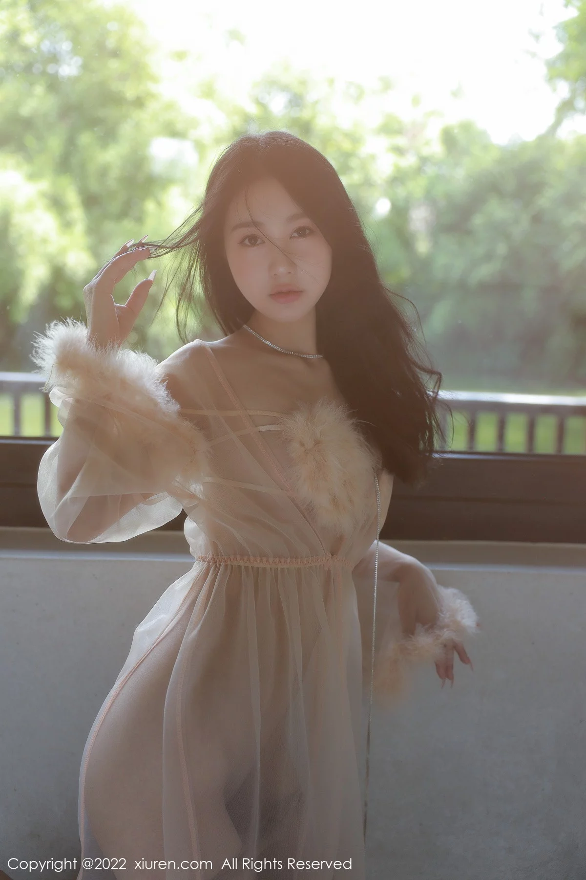 [[XiuRen秀人网]秀人网]No.5796_模特谢晚晚浅色薄纱轻透情趣服配超薄肉丝秀惹火身材诱惑写真58P