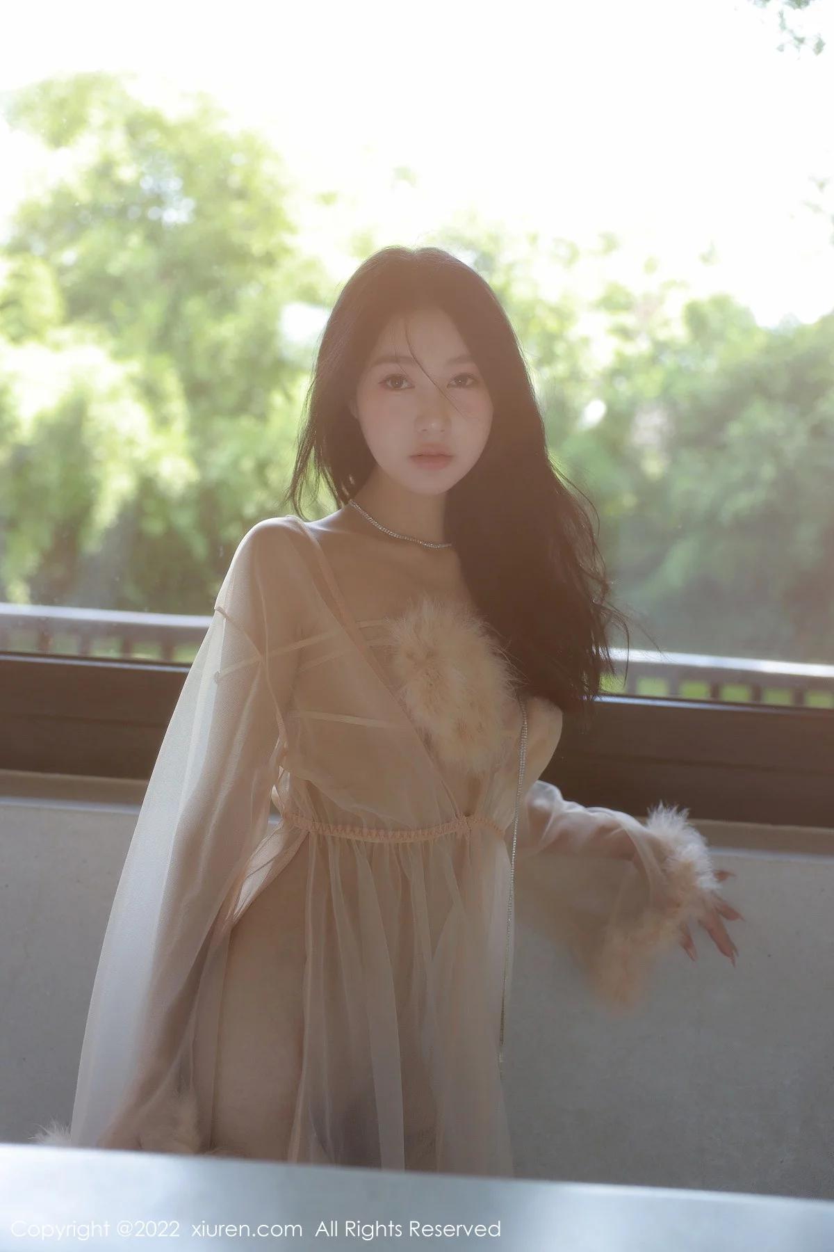 [[XiuRen秀人网]秀人网]No.5796_模特谢晚晚浅色薄纱轻透情趣服配超薄肉丝秀惹火身材诱惑写真58P