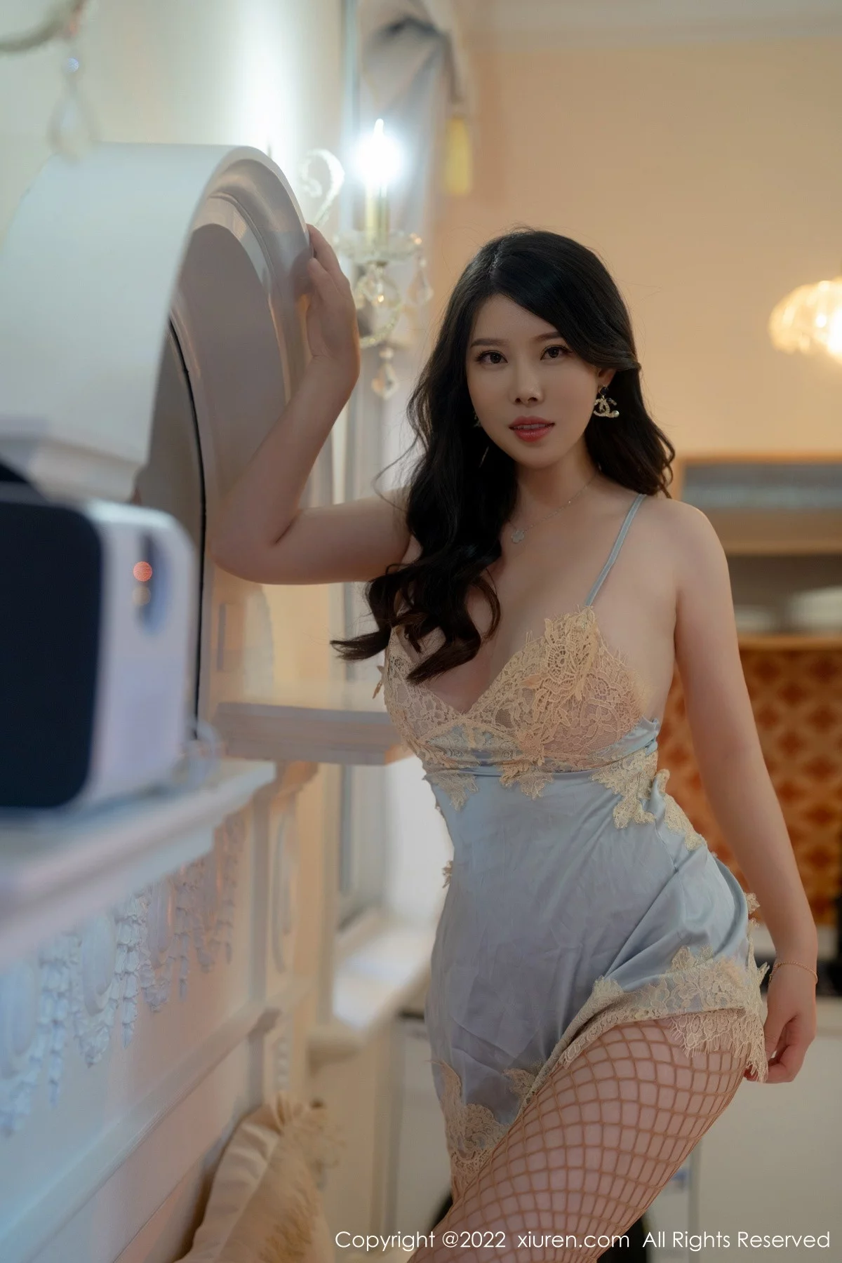 [[XiuRen秀人网]秀人网]No.5814_模特白茹雪私房性感浅色蕾丝吊裙配网格袜秀丰腴身材诱惑写真62P