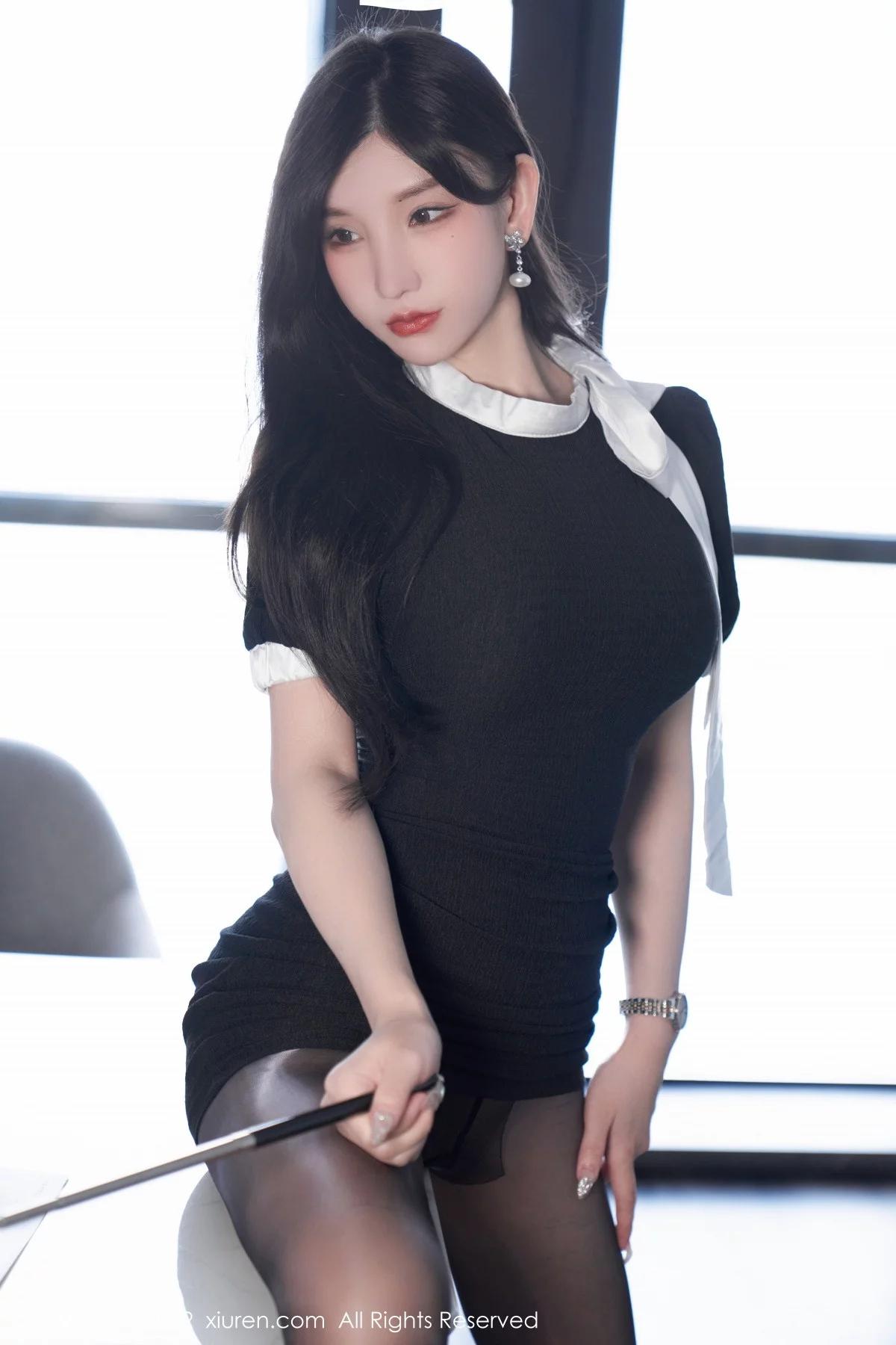 [[XiuRen秀人网]秀人网]No.5848_女神周于希Sally私房性感蓝色蕾丝内衣配超薄闪亮黑丝魅惑写真102P