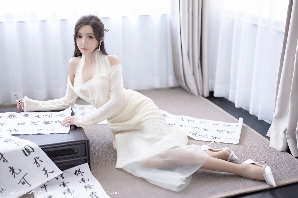 [[XiuRen秀人网]秀人网]No.5846_女神王馨瑶yanni性感白色连衣裙配超薄肉丝秀翘臀美腿诱惑写真87P