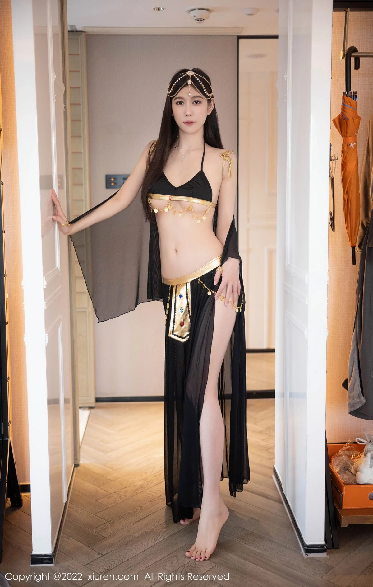 [[XiuRen秀人网]秀人网]No.5849_模特李雅柔西域风情主题黑色薄纱遮面露性感内衣迷人诱惑写真65P