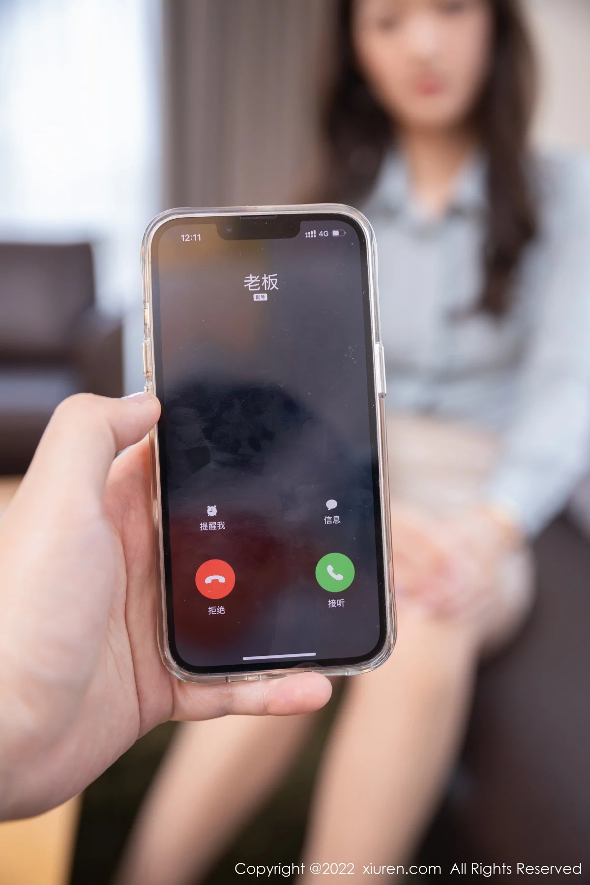 [[XiuRen秀人网]秀人网]No.5854_模特唐安琪应酬拍摄主题淡蓝上衣配白短裙露开档肉丝诱惑写真86P