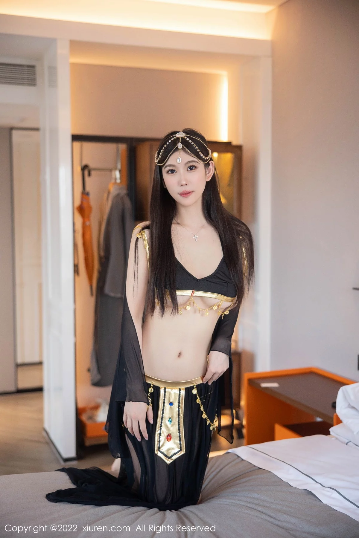 [[XiuRen秀人网]秀人网]No.5849_模特李雅柔西域风情主题黑色薄纱遮面露性感内衣迷人诱惑写真65P