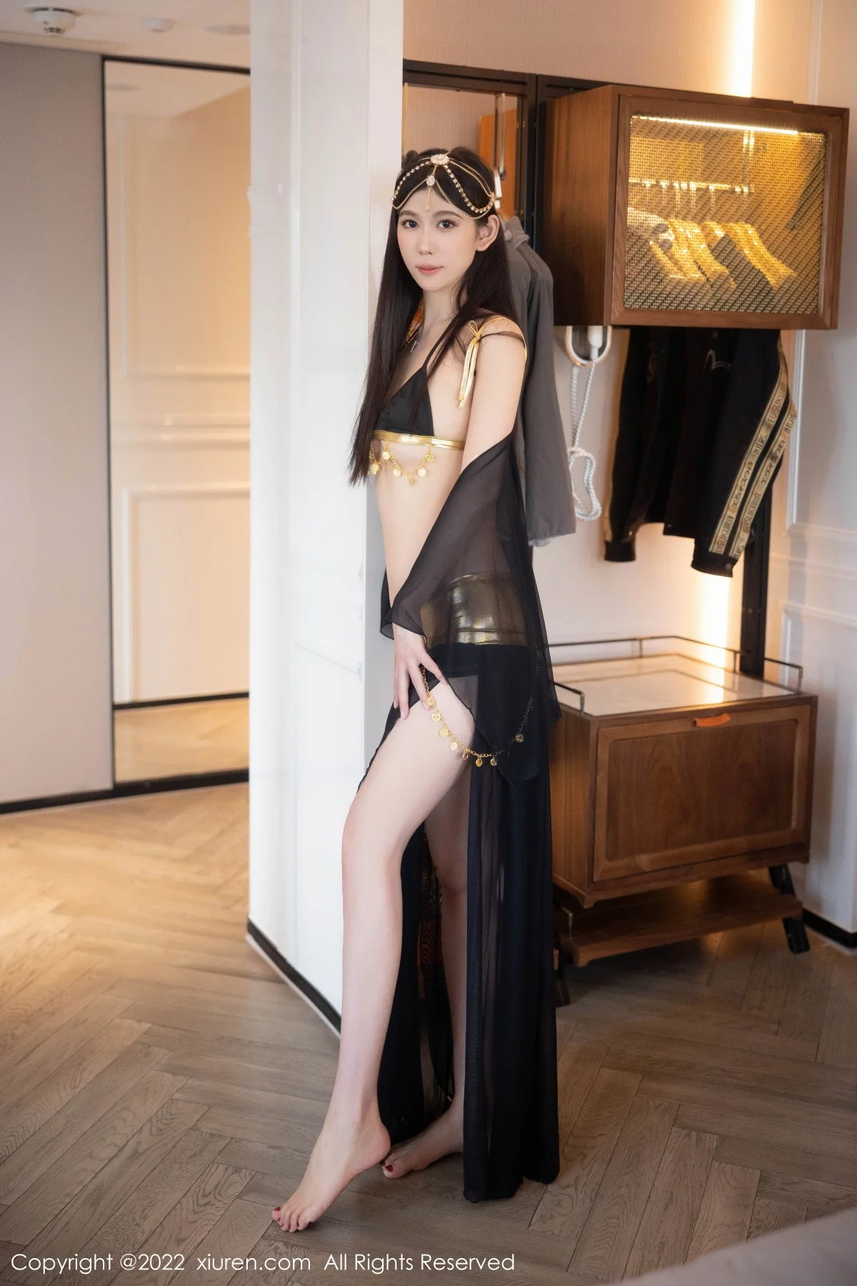 [[XiuRen秀人网]秀人网]No.5849_模特李雅柔西域风情主题黑色薄纱遮面露性感内衣迷人诱惑写真65P