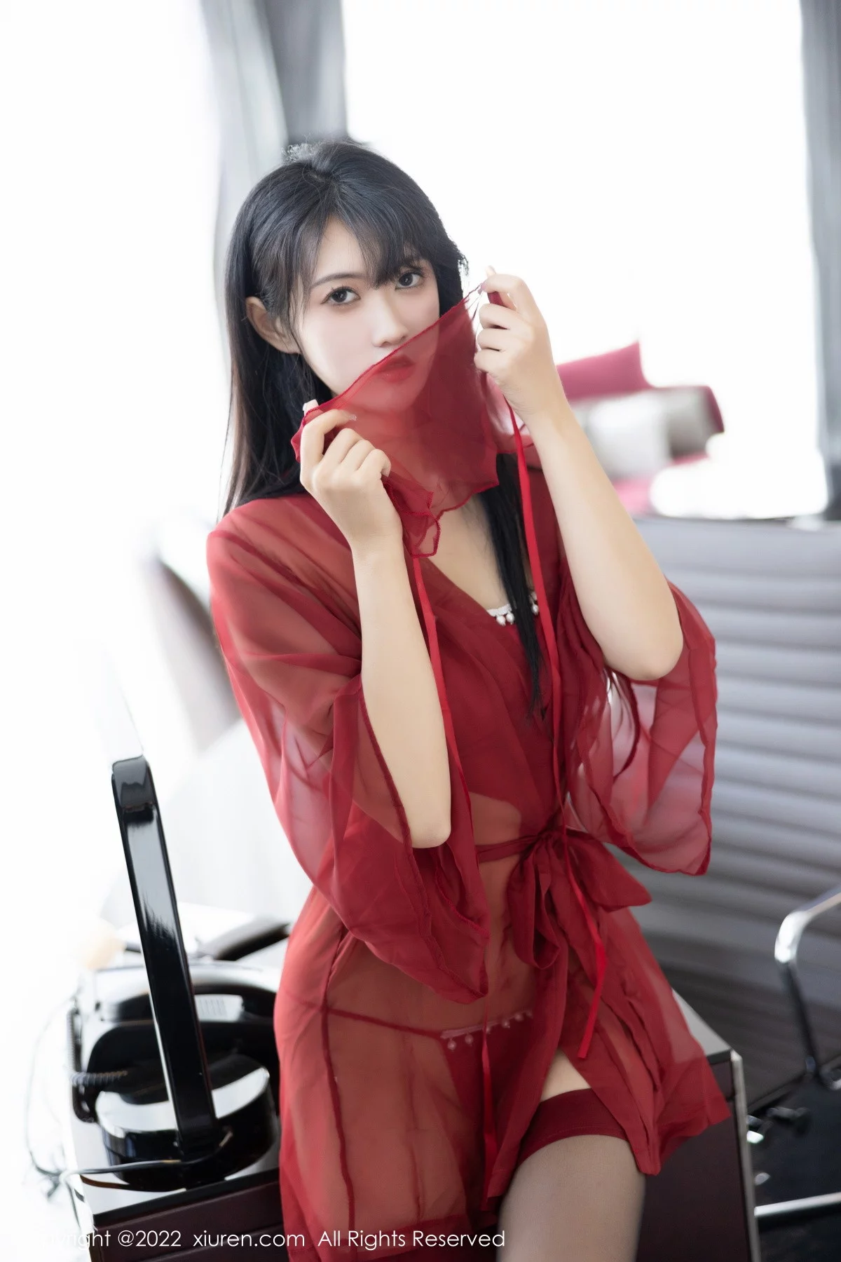 [[XiuRen秀人网]秀人网]No.5850_模特林子遥私房性感红色薄纱睡衣+性感黑色内衣完美诱惑写真81P