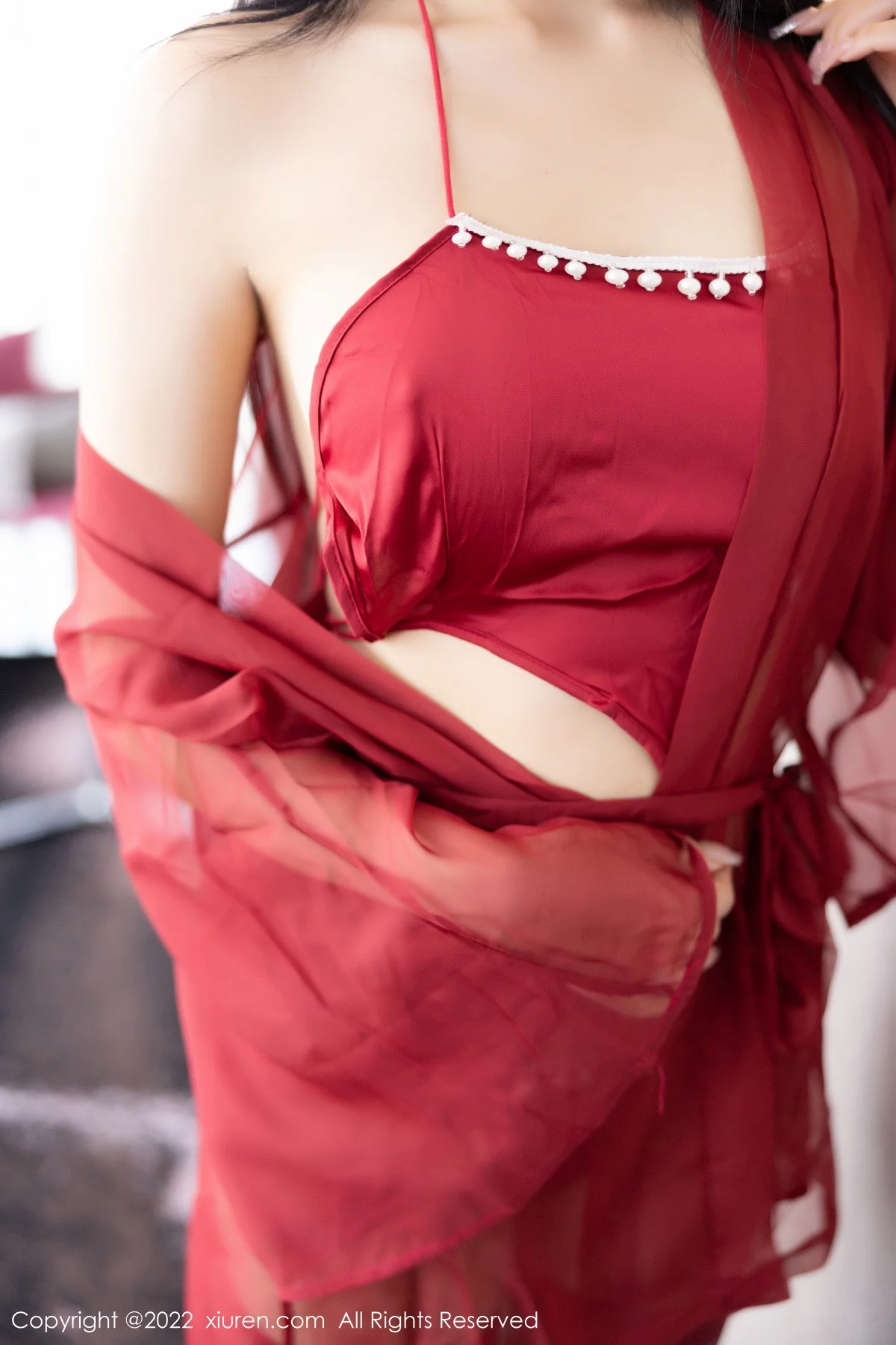 [[XiuRen秀人网]秀人网]No.5850_模特林子遥私房性感红色薄纱睡衣+性感黑色内衣完美诱惑写真81P
