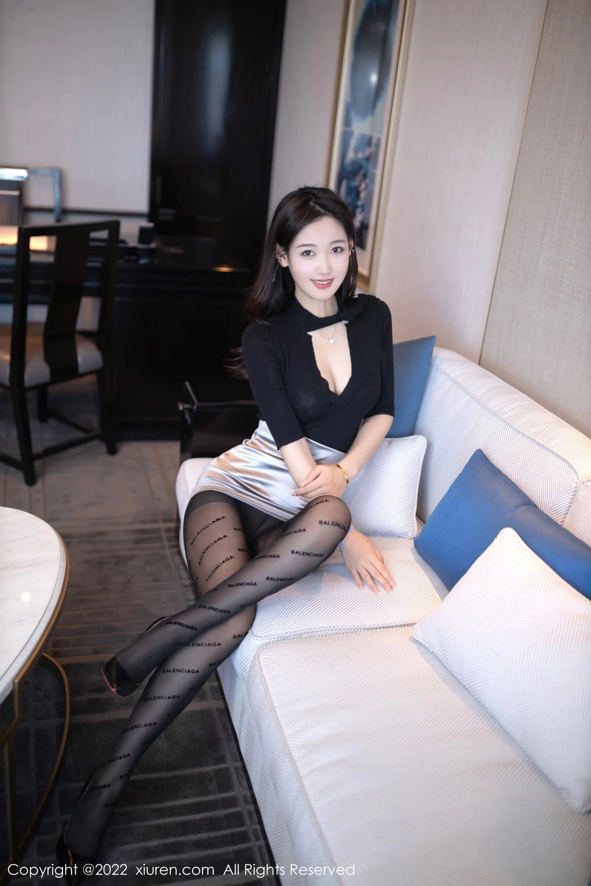 [[XiuRen秀人网]秀人网]No.5887_模特唐安琪秘书角色黑色收身衣配银色短裙秀曼妙身姿诱惑写真78P