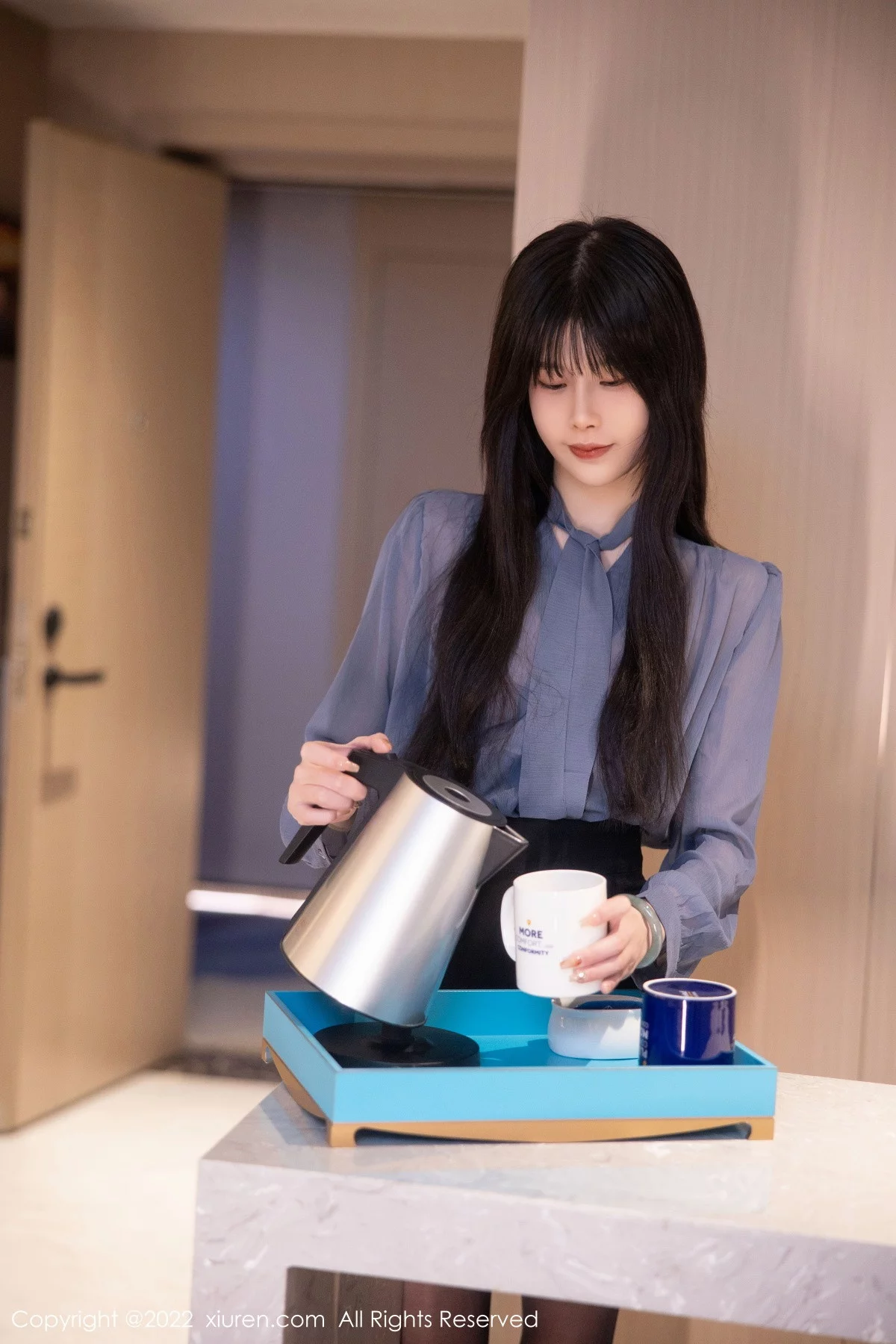 [[XiuRen秀人网]秀人网]No.5964_模特77qiqi私房半脱露性感淡红色蕾丝内衣配超薄黑丝魅惑写真88P