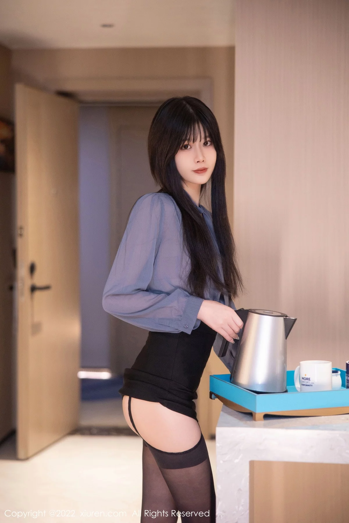 [[XiuRen秀人网]秀人网]No.5964_模特77qiqi私房半脱露性感淡红色蕾丝内衣配超薄黑丝魅惑写真88P