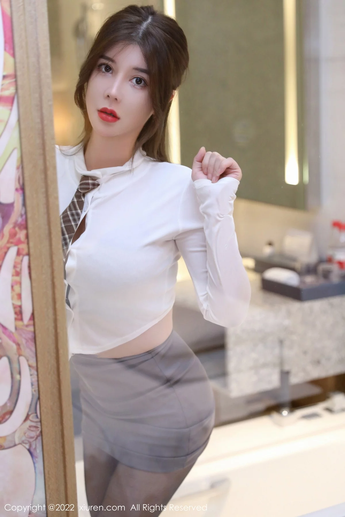 [[XiuRen秀人网]秀人网]No.5961_模特周jojobaby半脱性感白T露黑色蕾丝内衣秀傲人豪乳诱惑写真59P