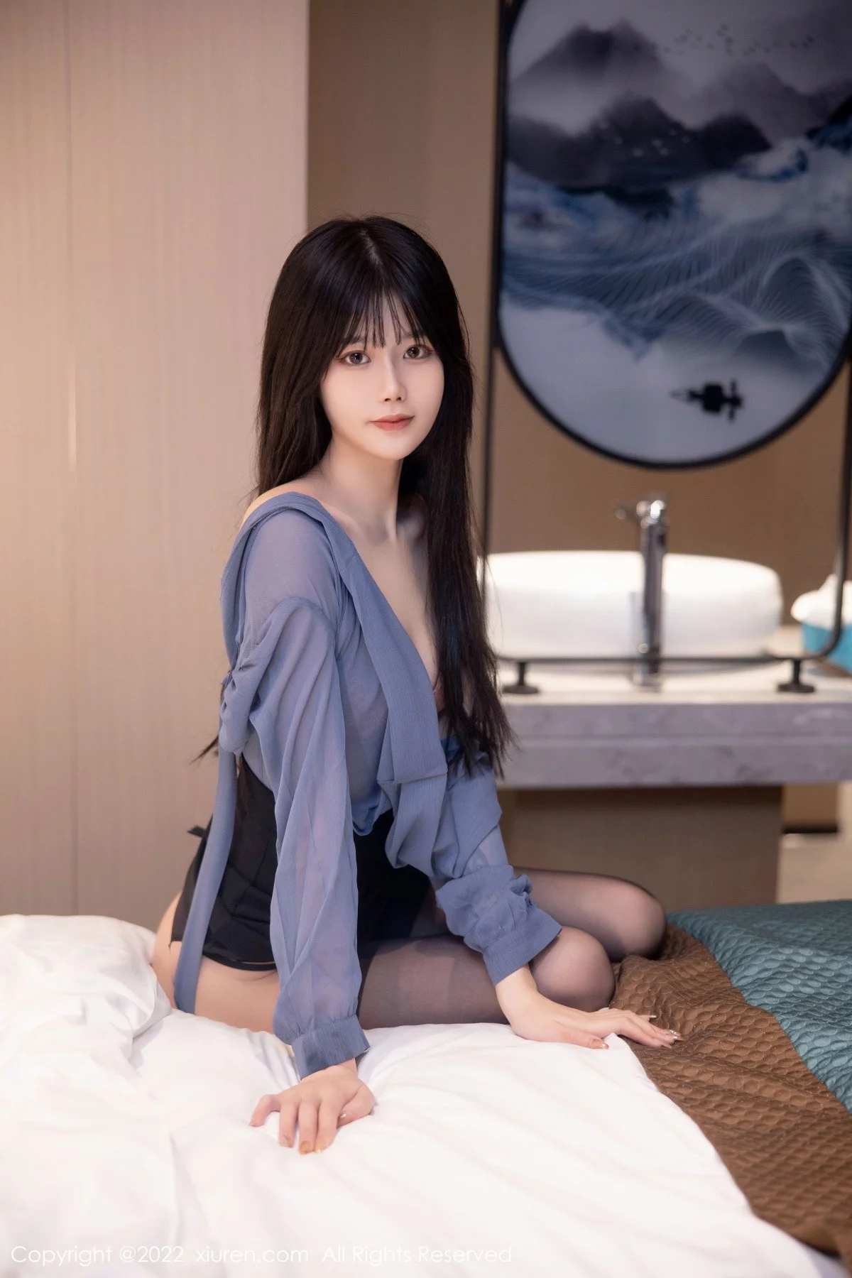 [[XiuRen秀人网]秀人网]No.5964_模特77qiqi私房半脱露性感淡红色蕾丝内衣配超薄黑丝魅惑写真88P