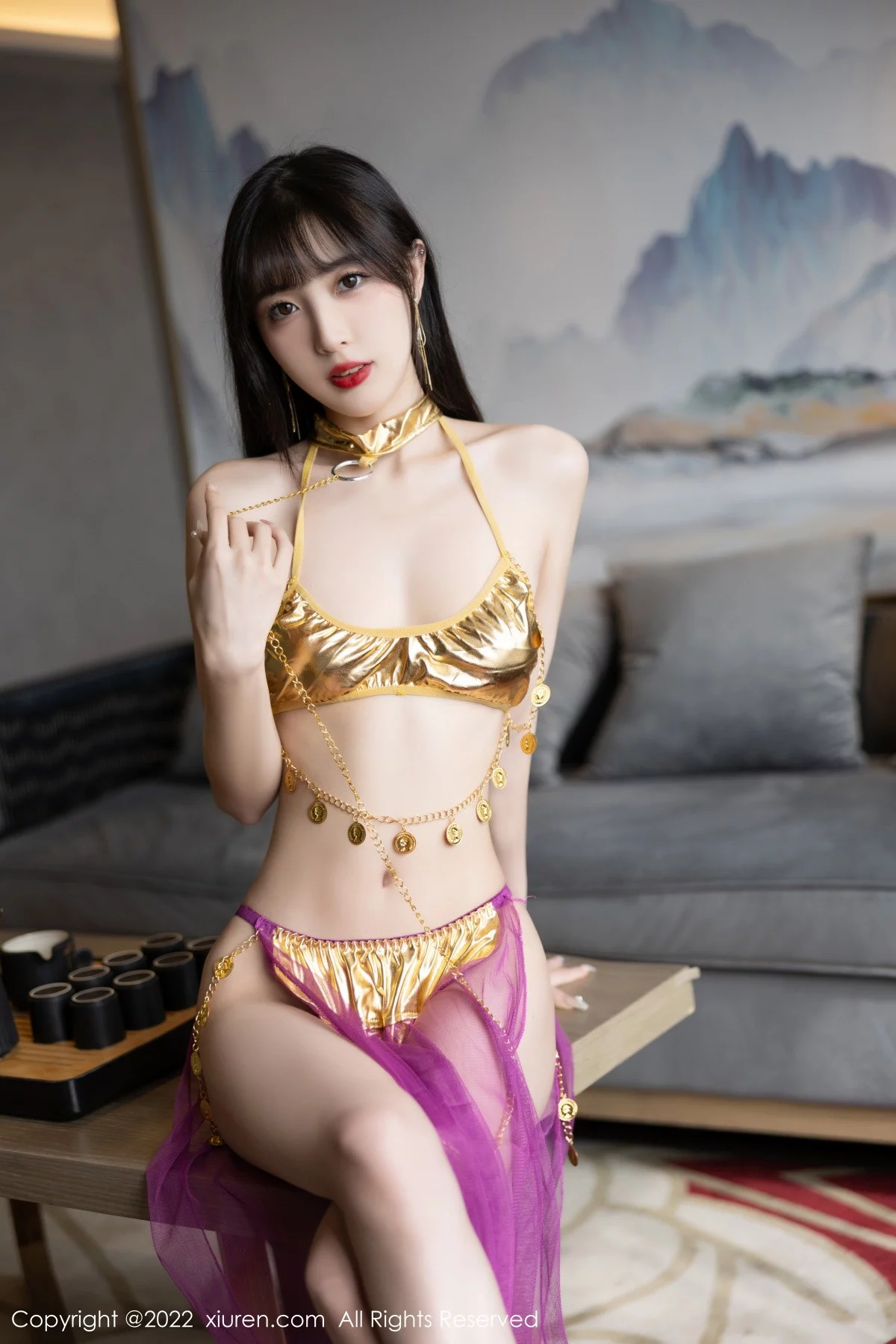 [[XiuRen秀人网]秀人网]No.5901_模特林星阑私房性感红色薄纱配金色比基尼秀曼妙身姿诱惑写真71P