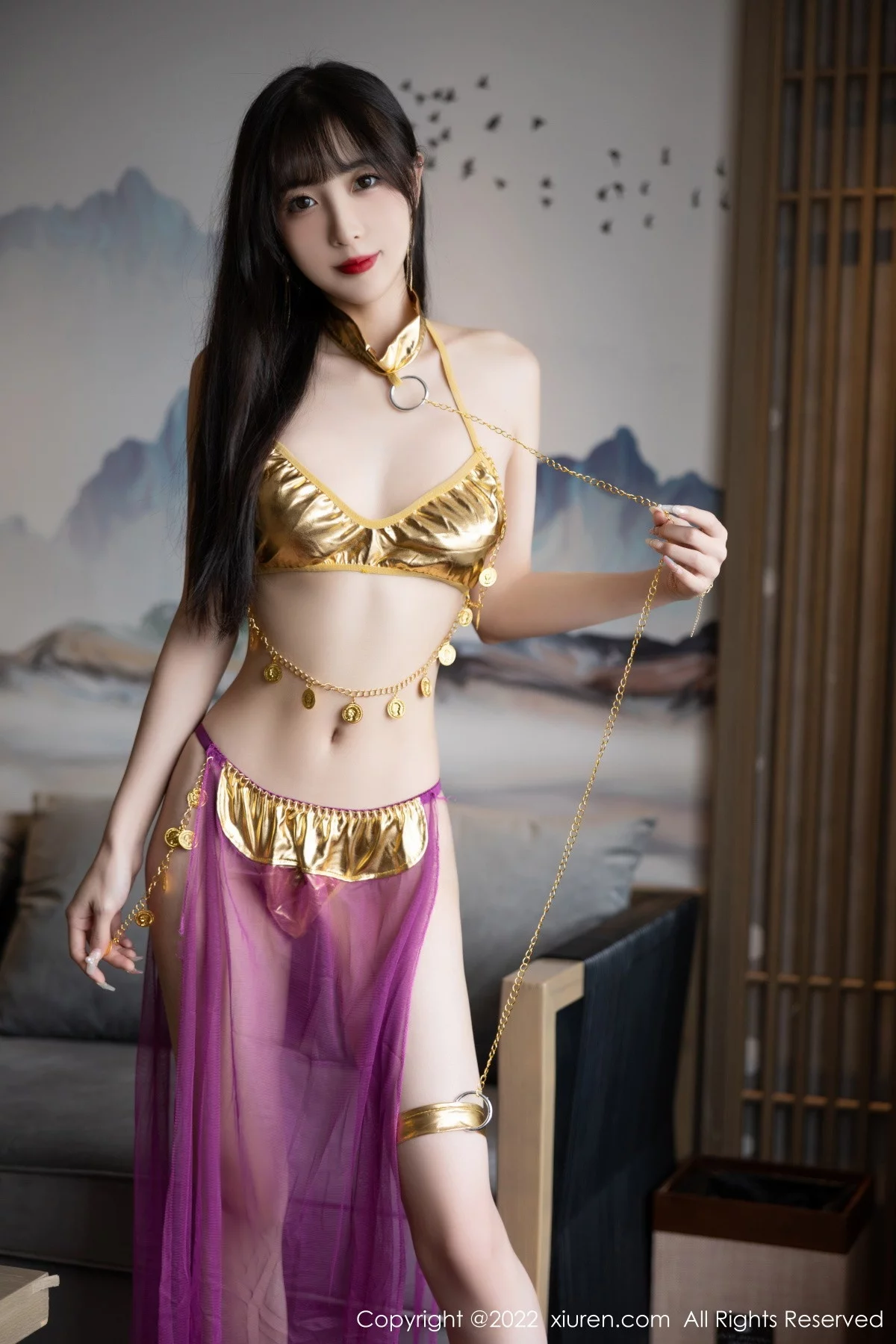 [[XiuRen秀人网]秀人网]No.5901_模特林星阑私房性感红色薄纱配金色比基尼秀曼妙身姿诱惑写真71P