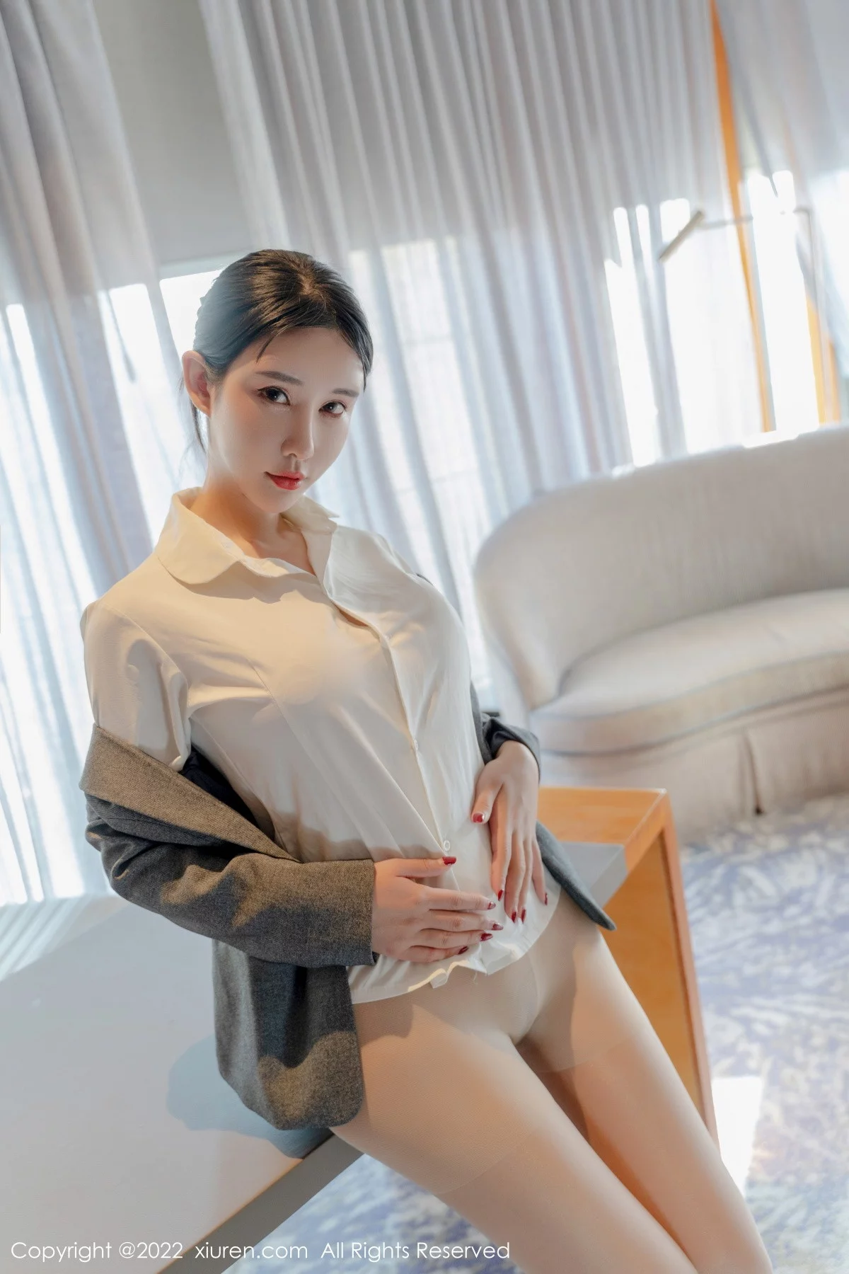 [[XiuRen秀人网]秀人网]No.6054_模特夏沫沫tifa私人秘书主题白衬衣配超薄无内肉丝惹火诱惑写真64P