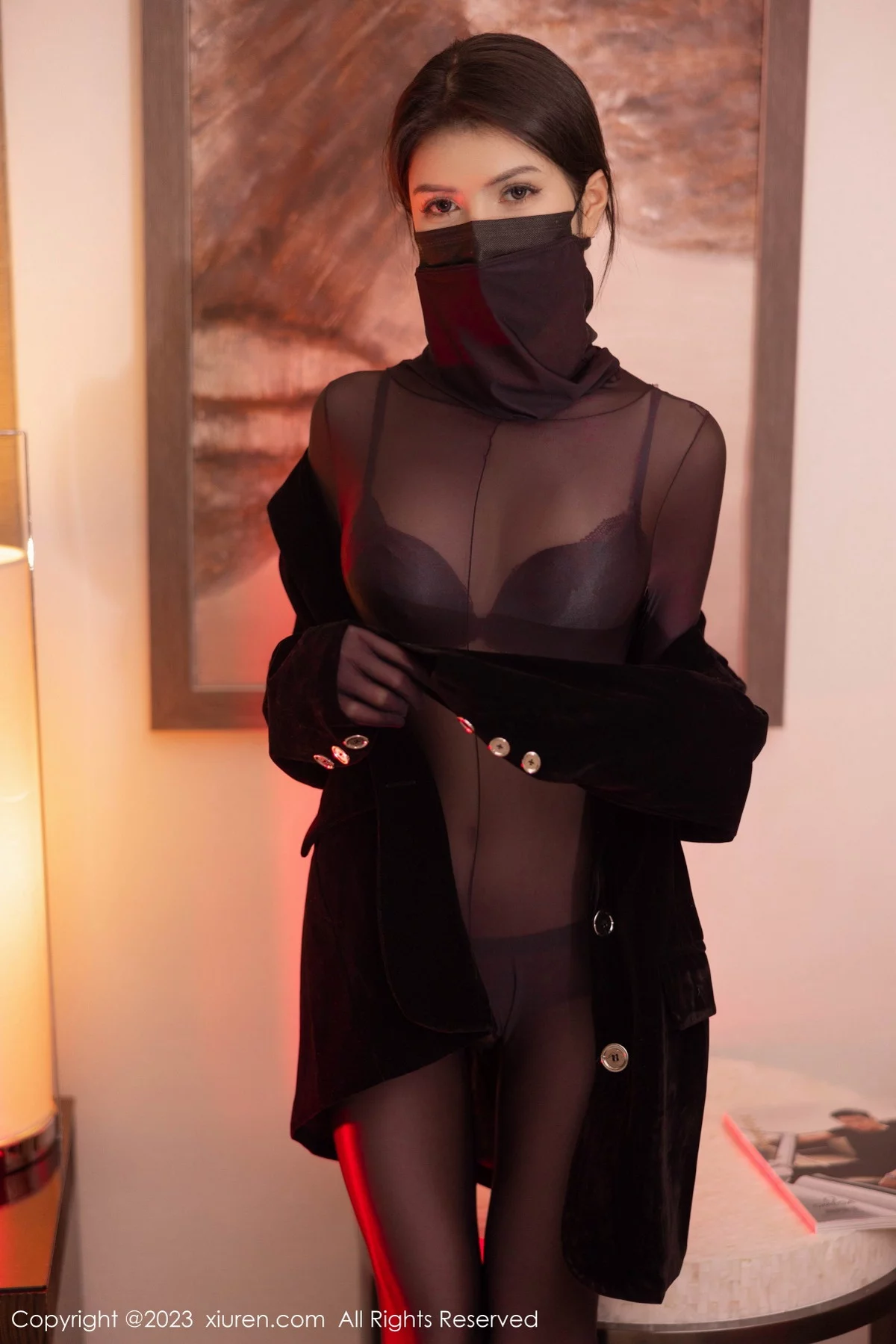 [[XiuRen秀人网]秀人网]No.6090_模特媛媛酱belle江浙沪旅拍黑色网纱连体衣秀曼妙身姿诱惑写真84P