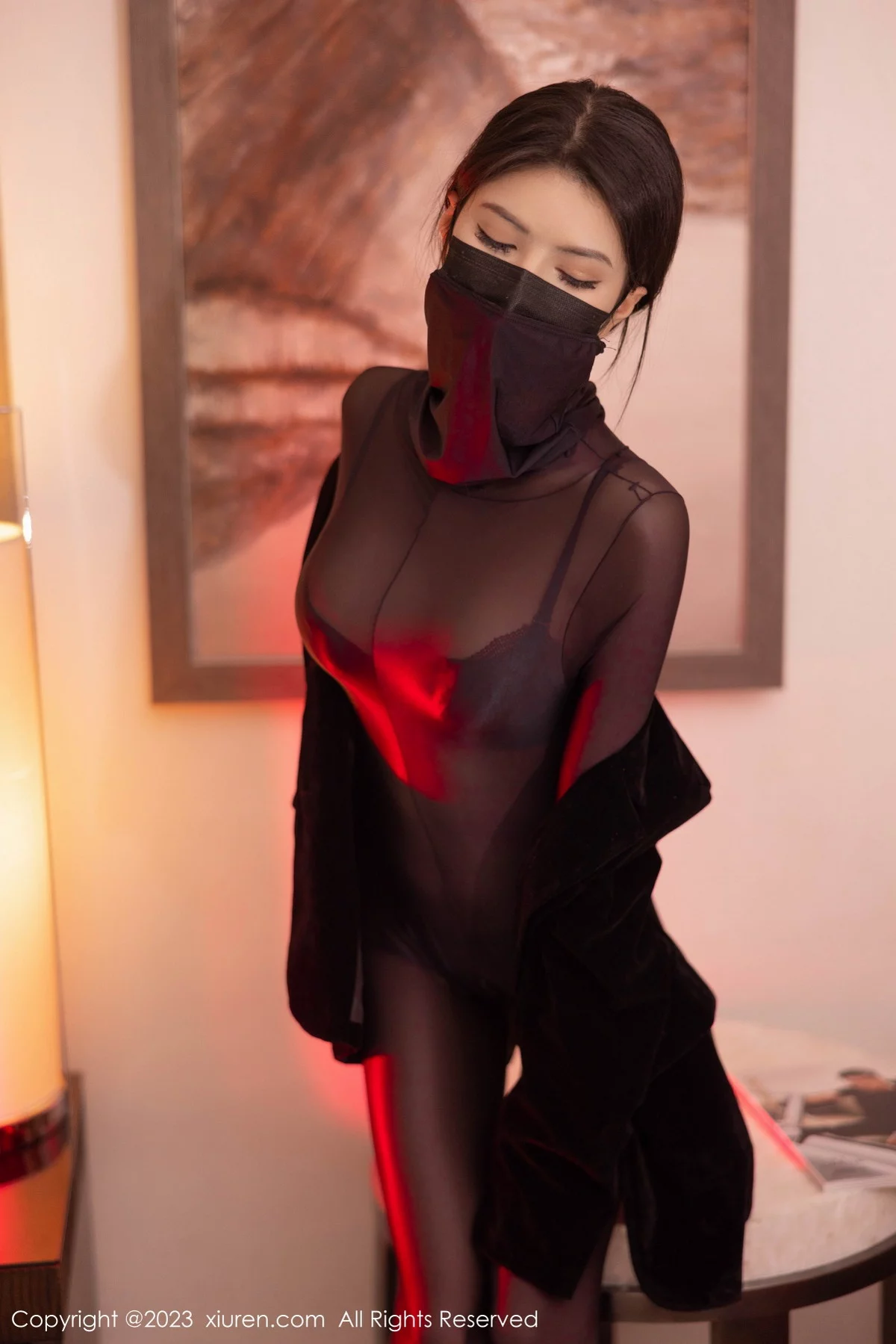 [[XiuRen秀人网]秀人网]No.6090_模特媛媛酱belle江浙沪旅拍黑色网纱连体衣秀曼妙身姿诱惑写真84P