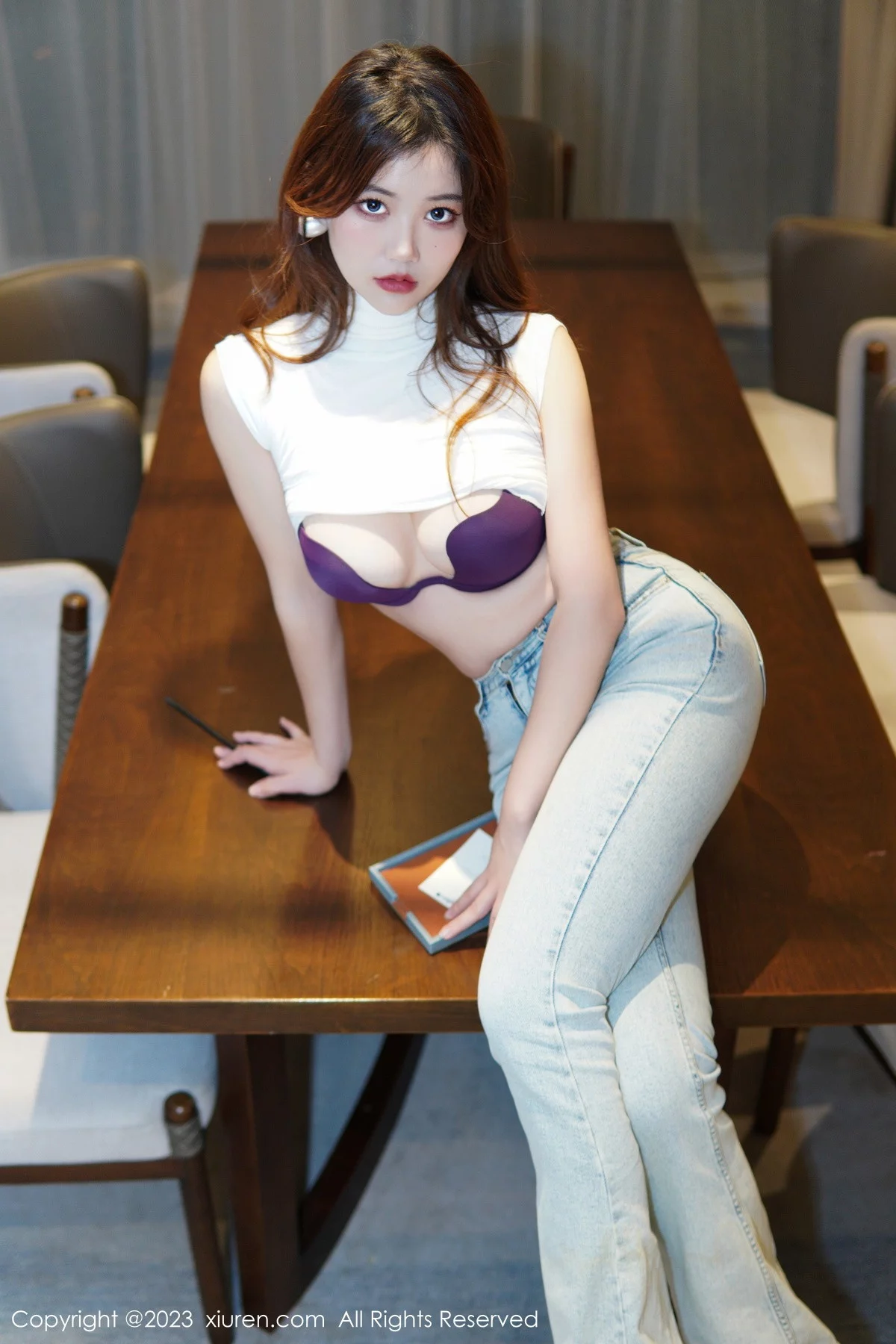 [[XiuRen秀人网]秀人网]No.6102_模特奈奈子健身房剧情性感半透上衣配超薄无内肉丝惹火诱惑写真80P