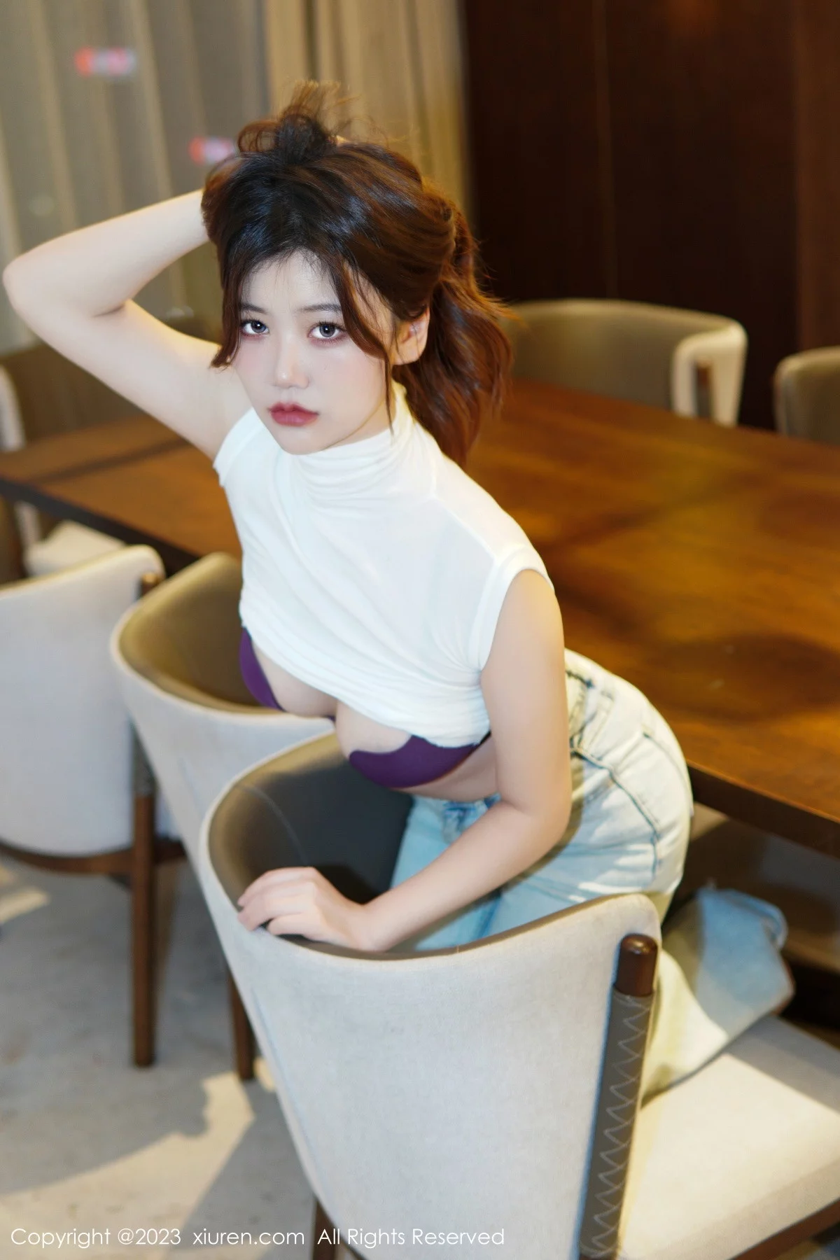 [[XiuRen秀人网]秀人网]No.6102_模特奈奈子健身房剧情性感半透上衣配超薄无内肉丝惹火诱惑写真80P