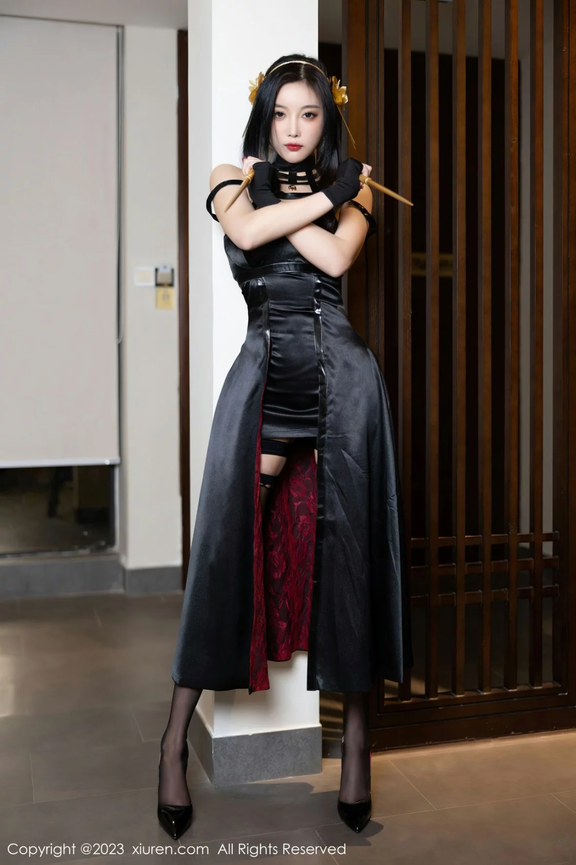 [[XiuRen秀人网]秀人网]No.6114_女神杨晨晨Yome性感黑色服饰配魅惑黑丝秀完美身材诱惑写真83P