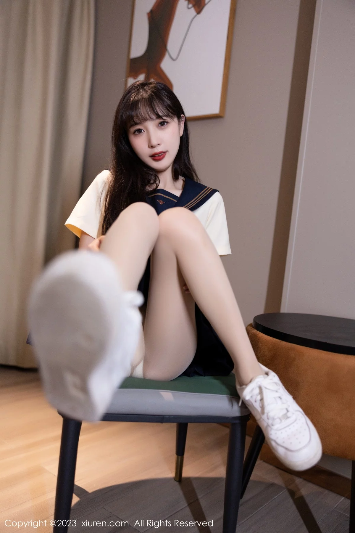 [[XiuRen秀人网]秀人网]No.6126_模特林星阑海南岛旅拍脱学妹制服露白色内衣原色丝袜诱惑写真81P