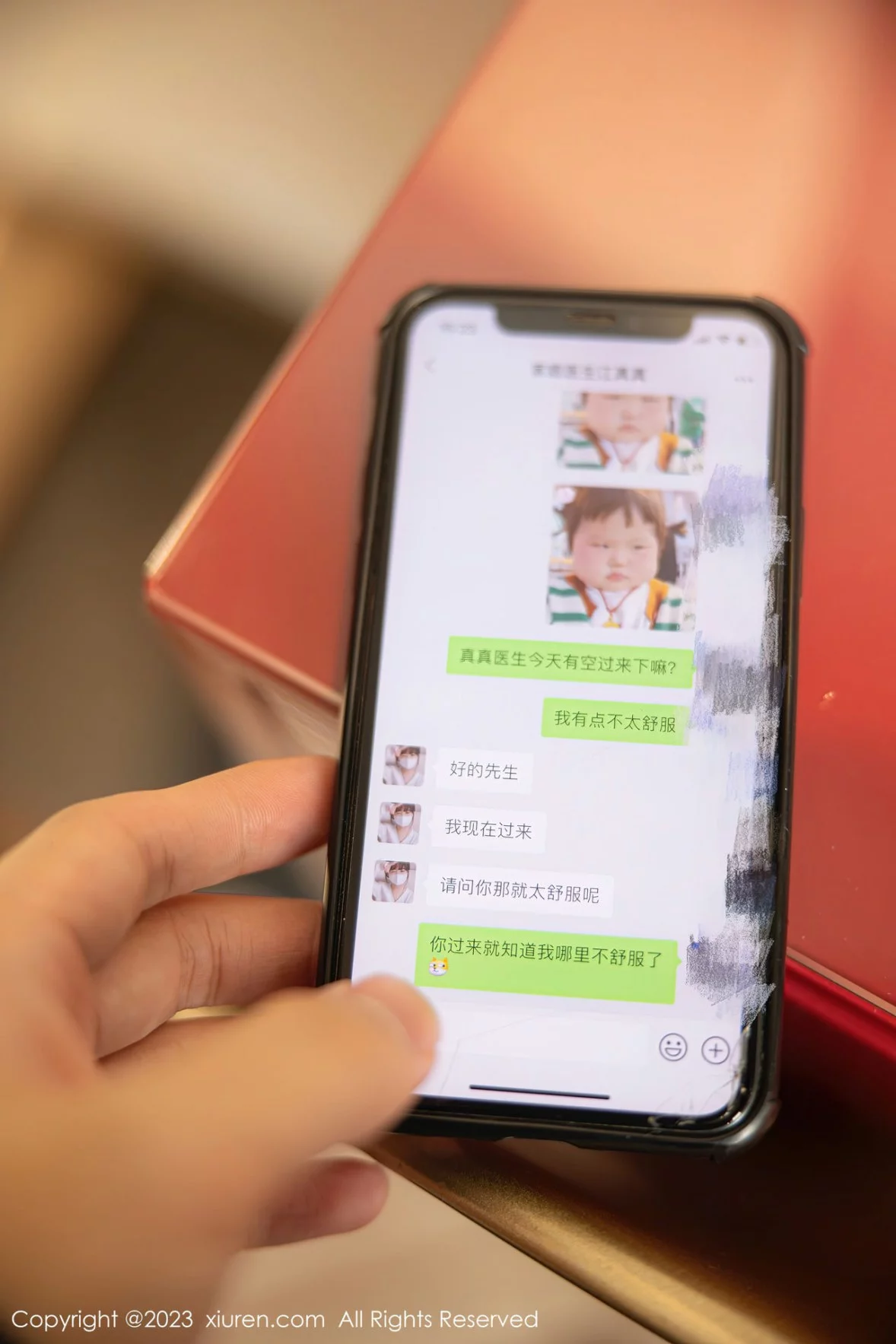 [[XiuRen秀人网]秀人网]No.6130_模特江真真护士服露红色蕾丝内衣配蕾丝袜秀曼妙身姿诱惑写真105P