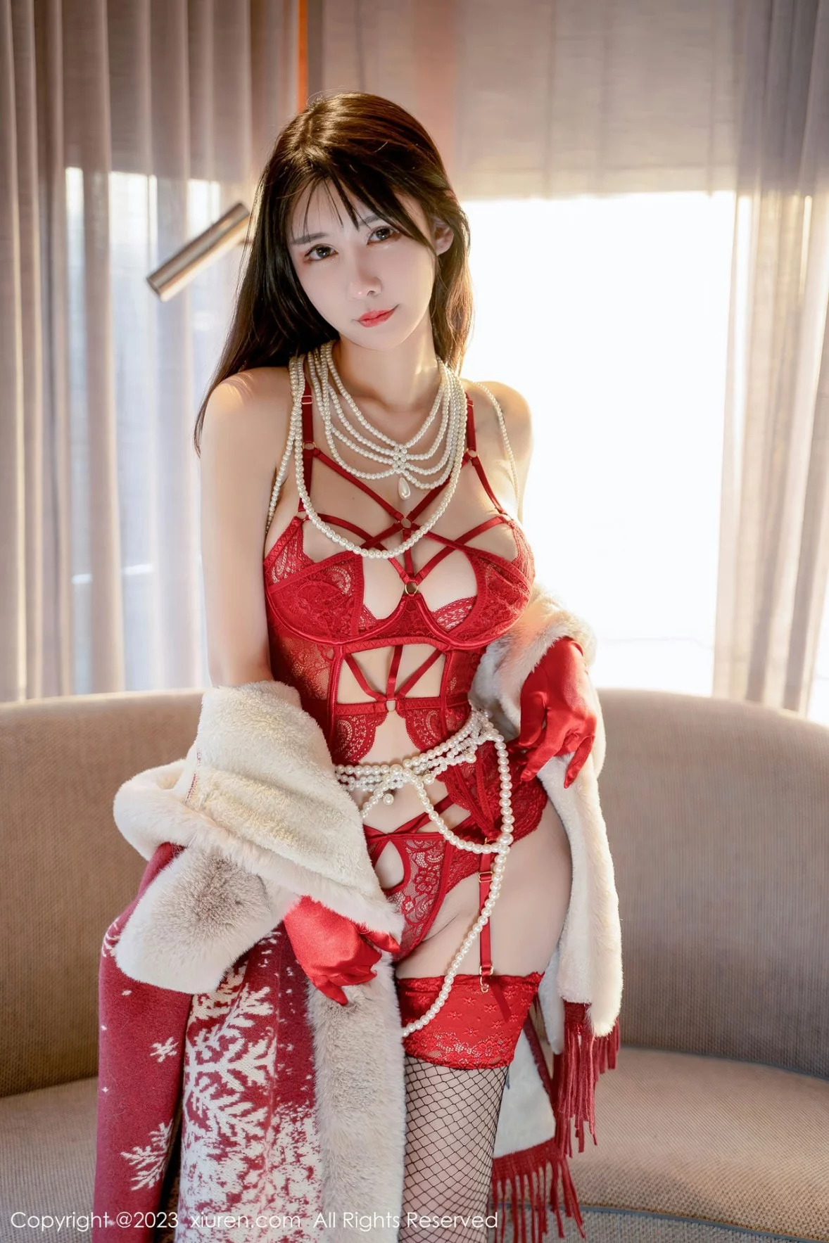 [[XiuRen秀人网]秀人网]No.6188_模特夏沫沫tifa阳朔旅拍性感红色情趣内衣配黑丝吊袜诱惑写真62P