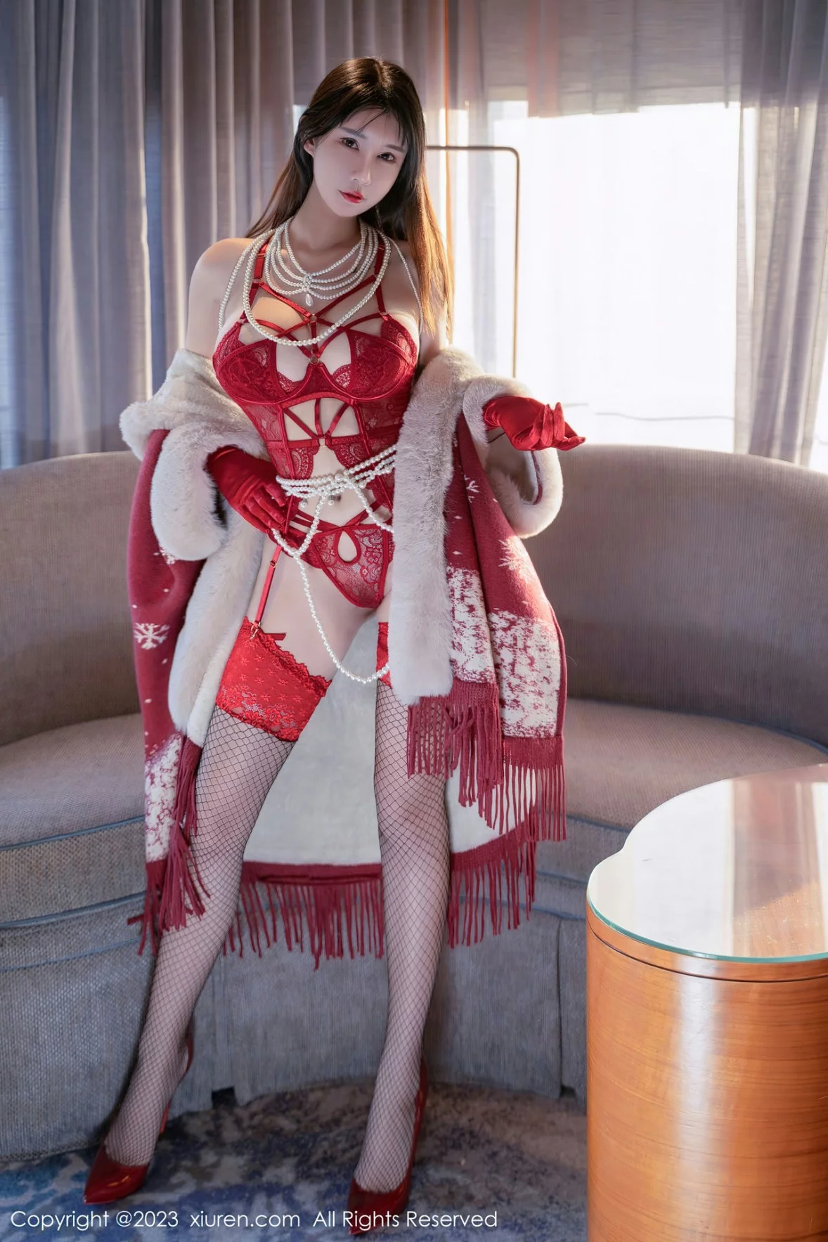 [[XiuRen秀人网]秀人网]No.6188_模特夏沫沫tifa阳朔旅拍性感红色情趣内衣配黑丝吊袜诱惑写真62P