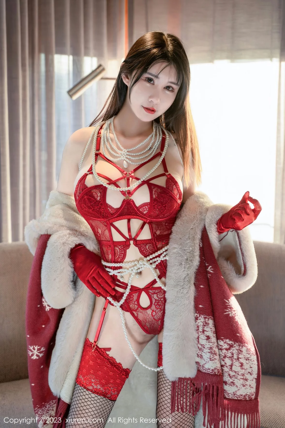 [[XiuRen秀人网]秀人网]No.6188_模特夏沫沫tifa阳朔旅拍性感红色情趣内衣配黑丝吊袜诱惑写真62P